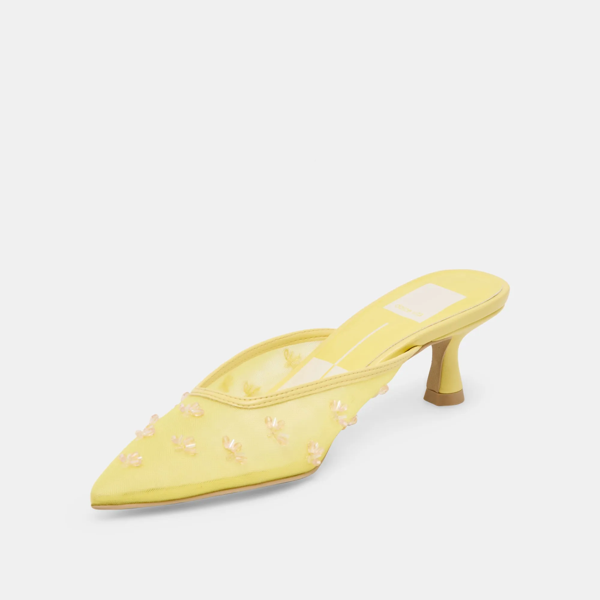 Mesh Upper Comfort Fit CLARA WIDE HEELS LEMON MESH