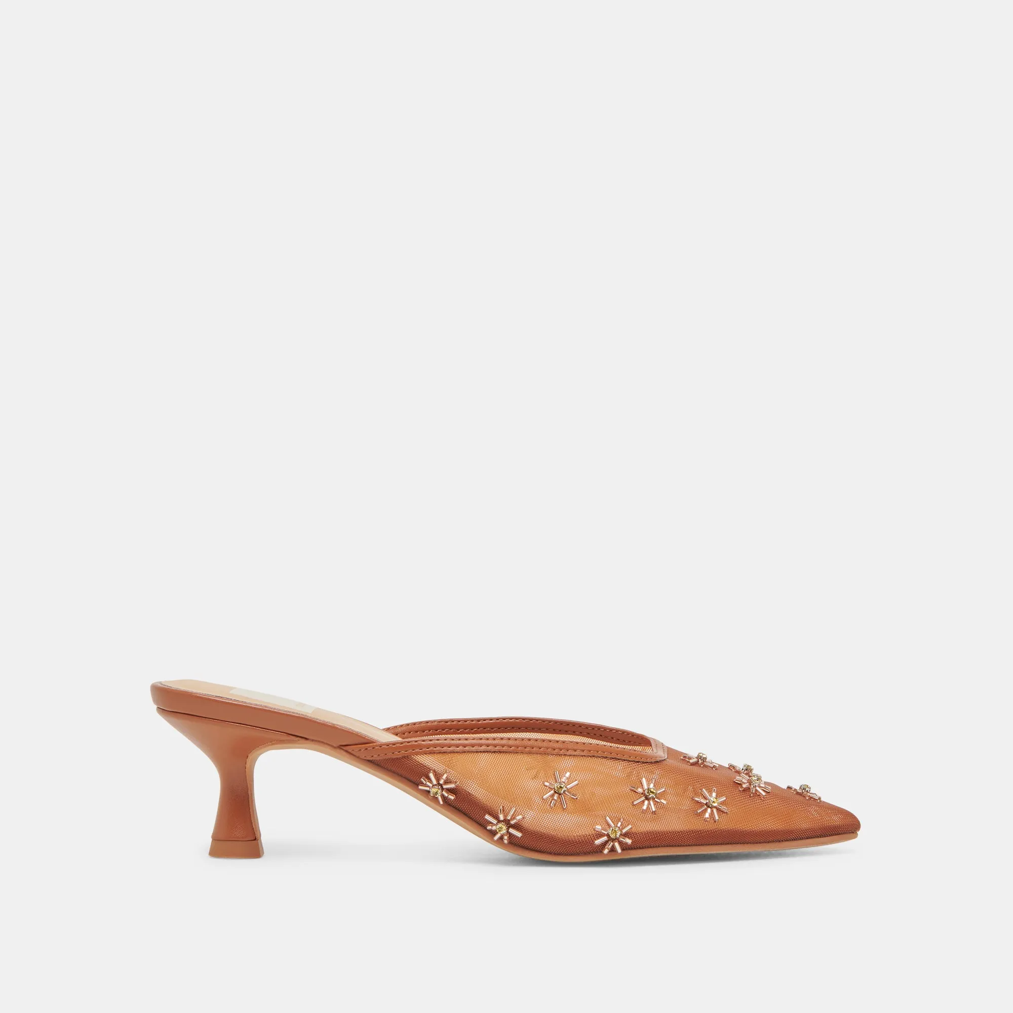 CLARA WIDE HEELS SADDLE MESH Open Toe Shoes Sporty Heeled Shoes