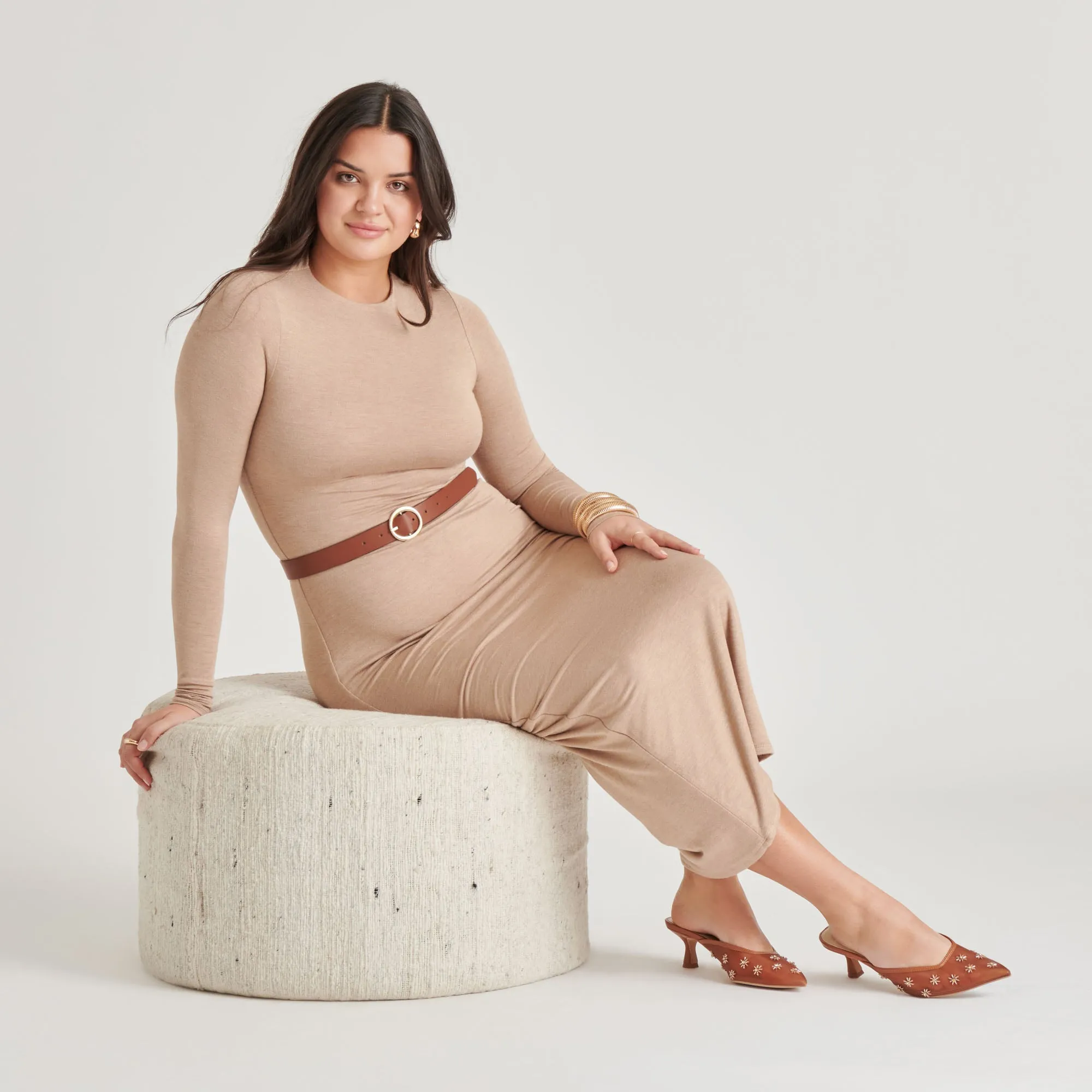 CLARA WIDE HEELS SADDLE MESH Sleek Sandals