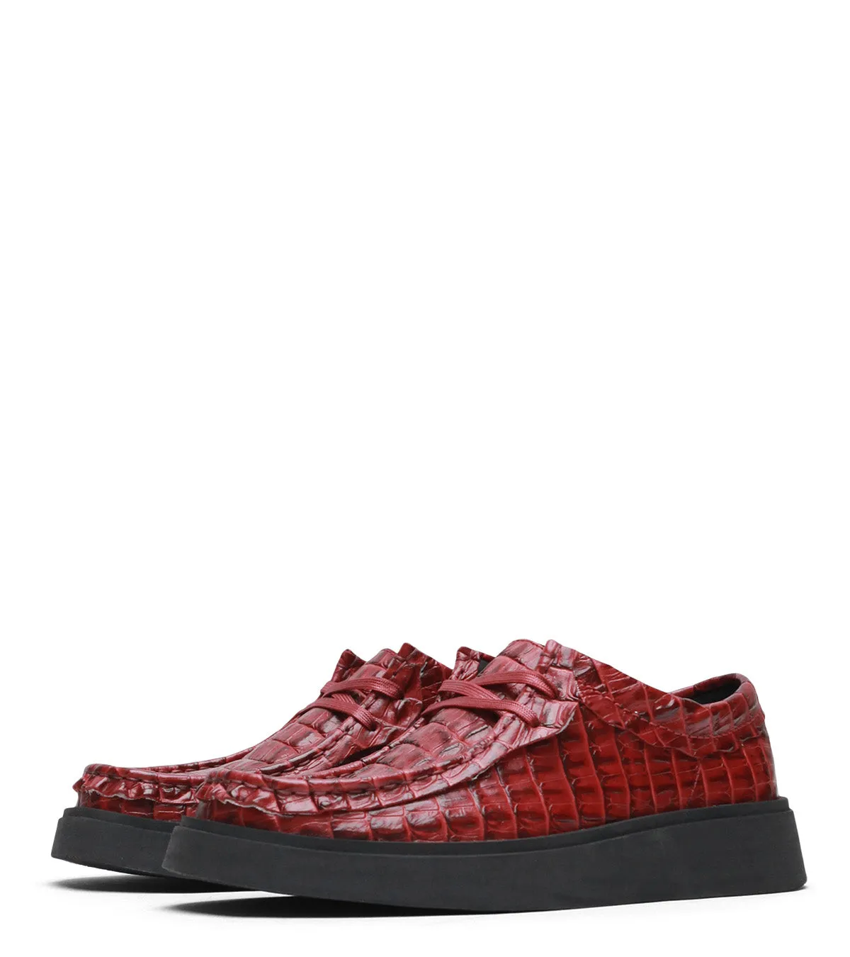 pattern Clarks x Martine Rose Cur Torview Burgundy Leather