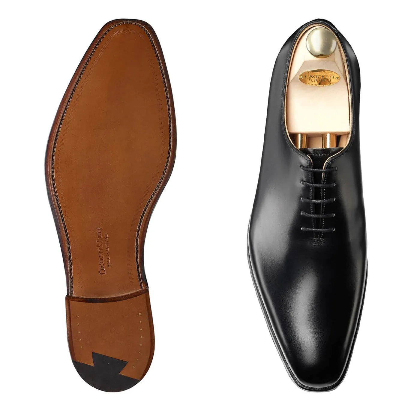 Alex Black Calf Glossy Oxfords Easy To Clean