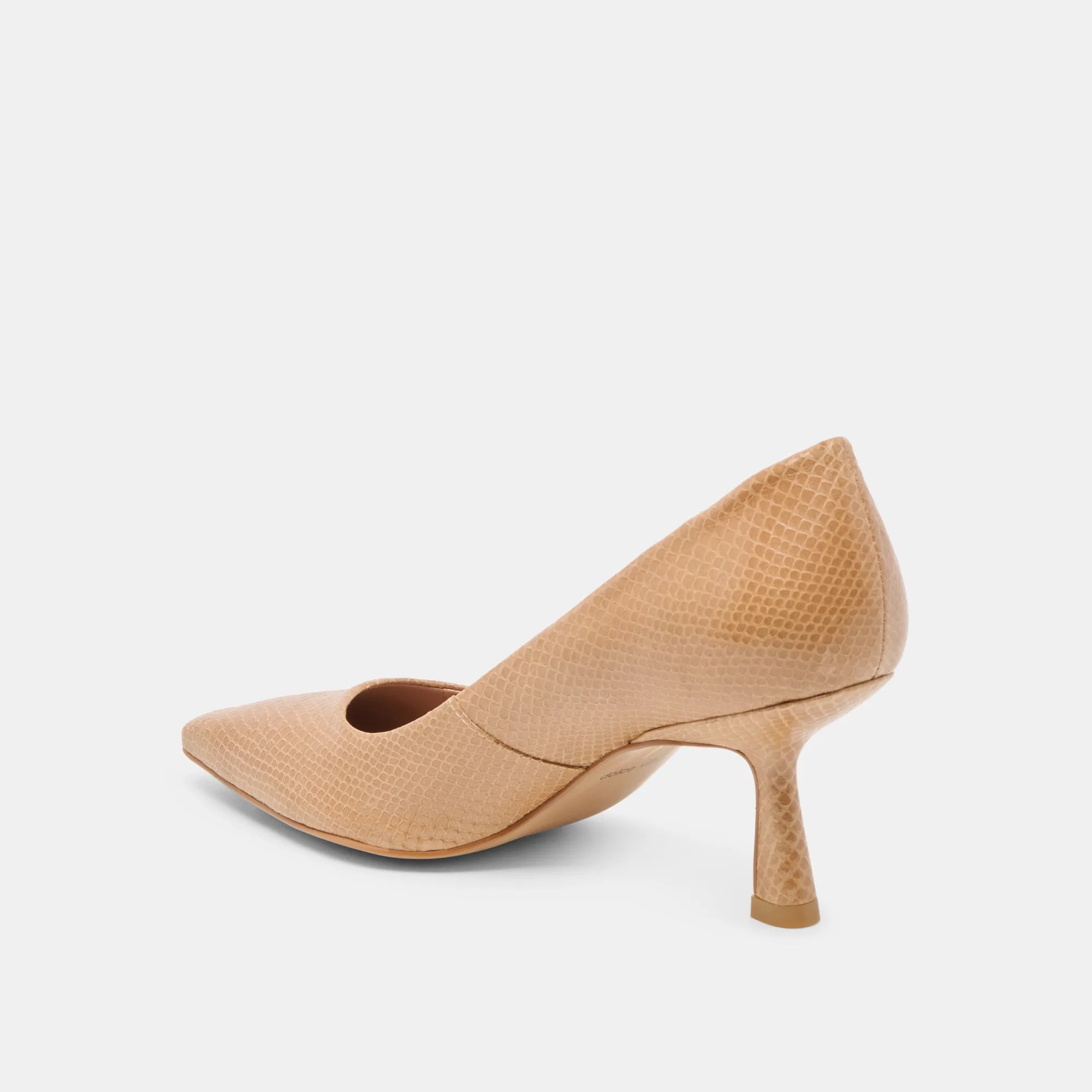 BRIONA HEELS WHISKEY EMBOSSED LEATHER Formal Office Shoes Ankle Support