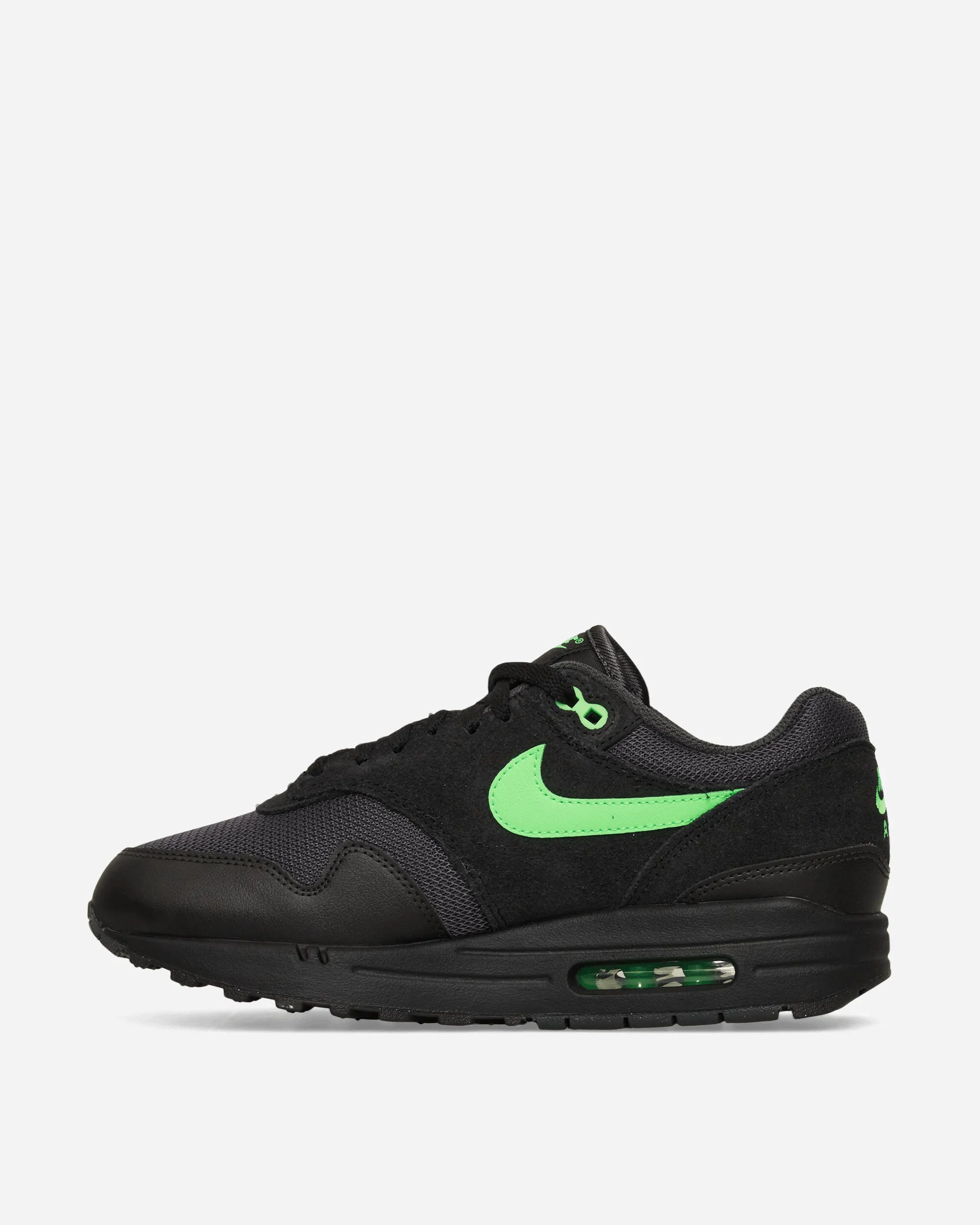 Air Max 1 Essential Sneakers Anthracite / Green Strike / Black Jogging Ease Relax Wear