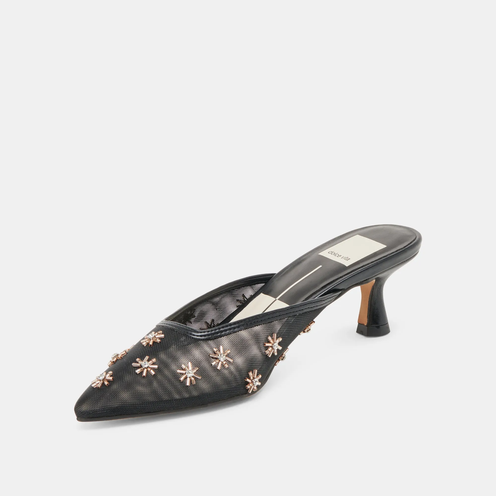 Mesh CLARA WIDE HEELS BLACK MESH