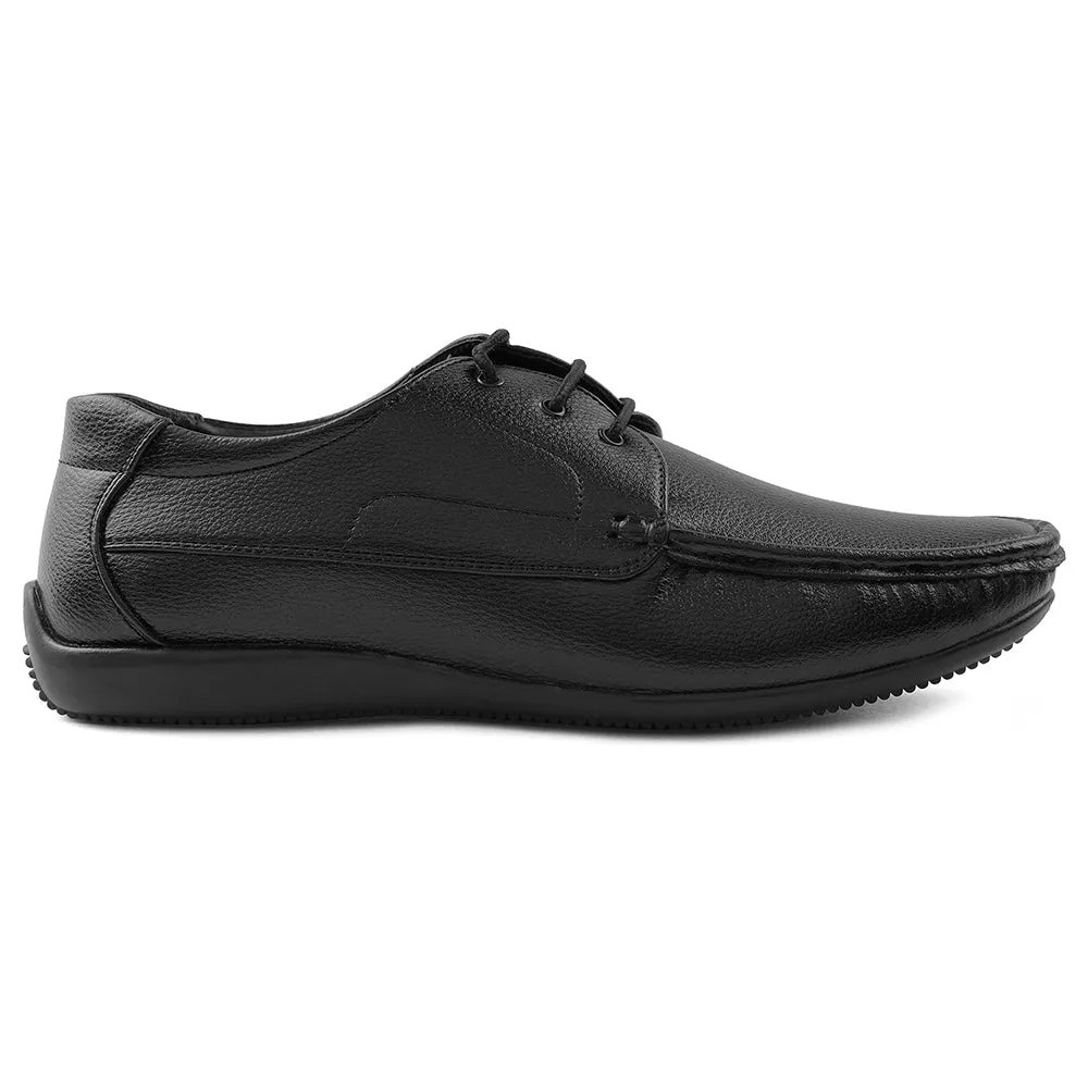 Stylish Footwear Functional Wear Fortune Black Lacing Formal Derby Shoes For Men HML-6E By Liberty