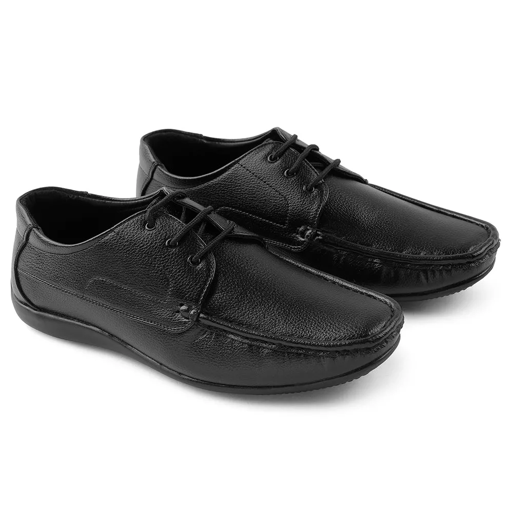 Smooth Texture urban shoes Fortune Black Lacing Formal Derby Shoes For Men HML-6E By Liberty