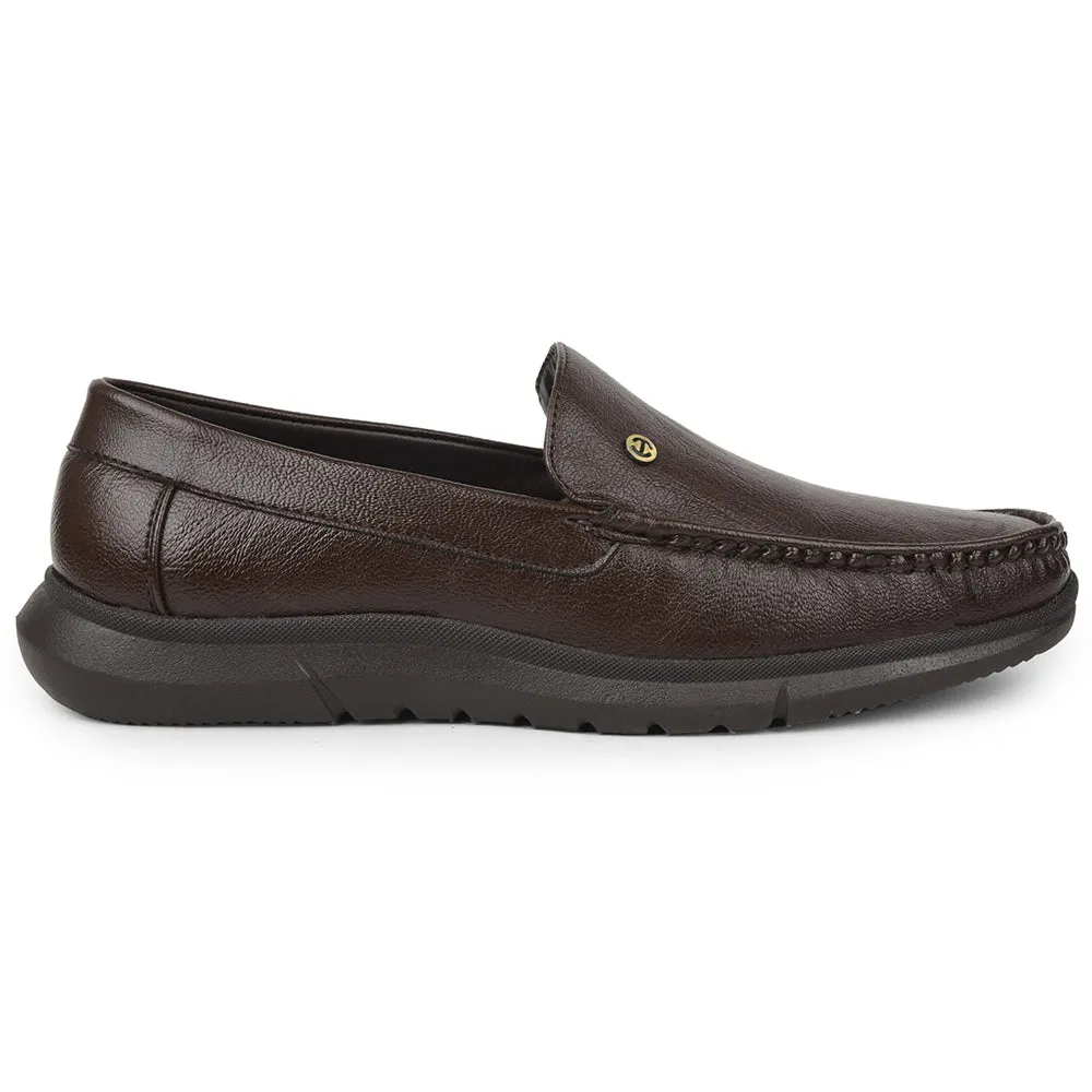 Step Firmly Heel Smooth Healers Brown Formal Loafers For Men VSL-3 By Liberty