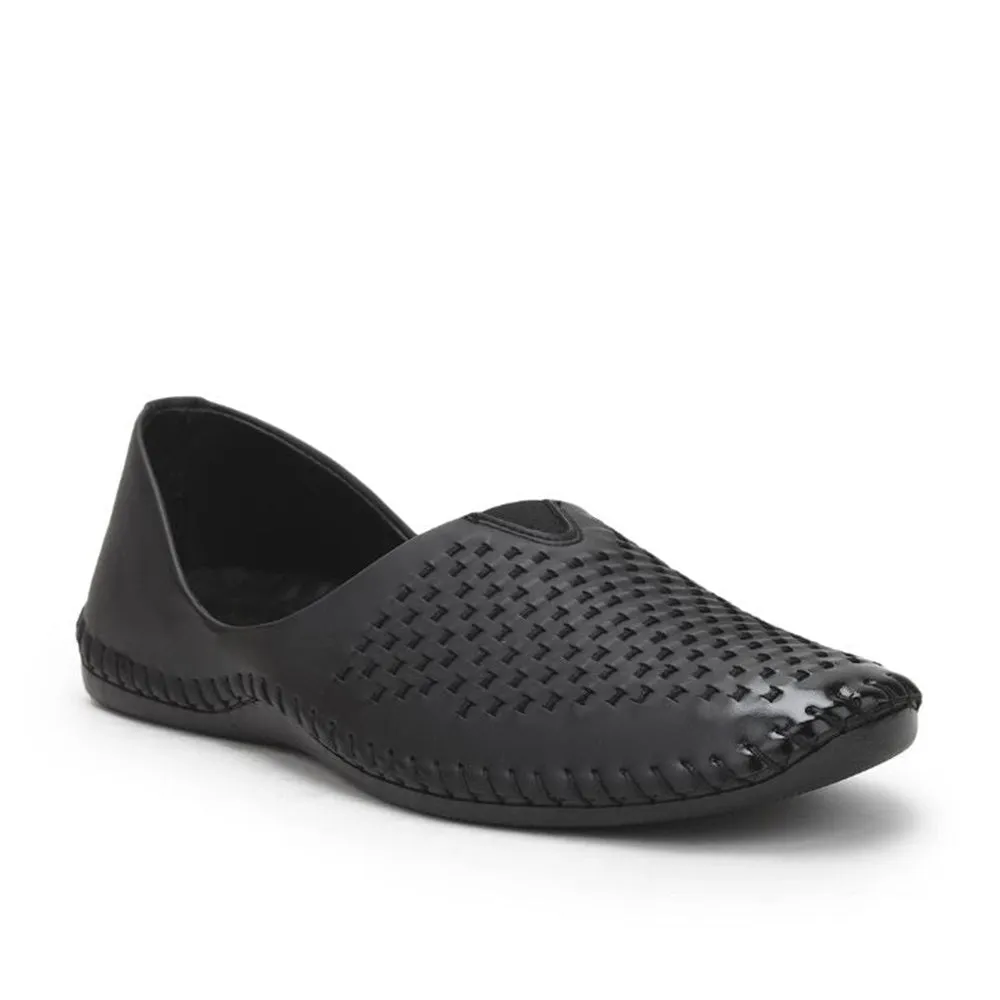 Fortune Black Casual Mojari Shoes For Men Avn-40 By Liberty Everyday Go Office Shoes