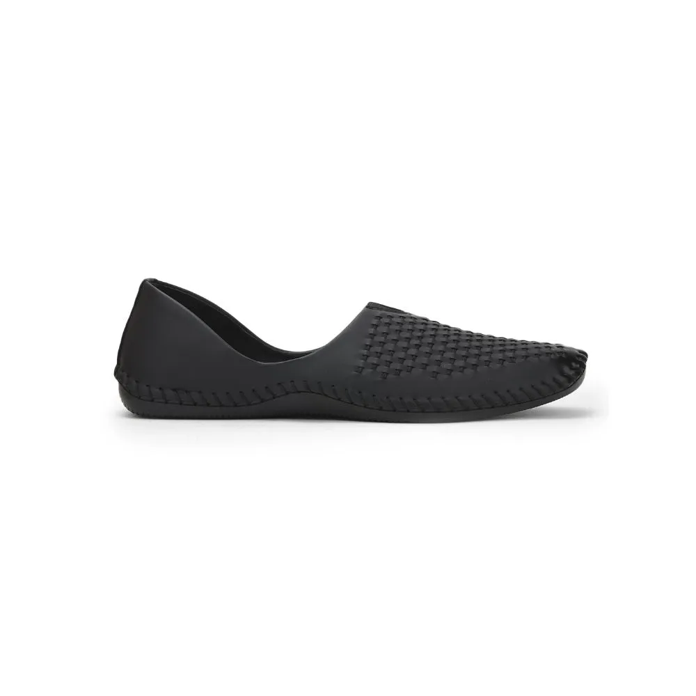 Fortune Black Casual Mojari Shoes For Men Avn-40 By Liberty Walk Clear Daily Grip
