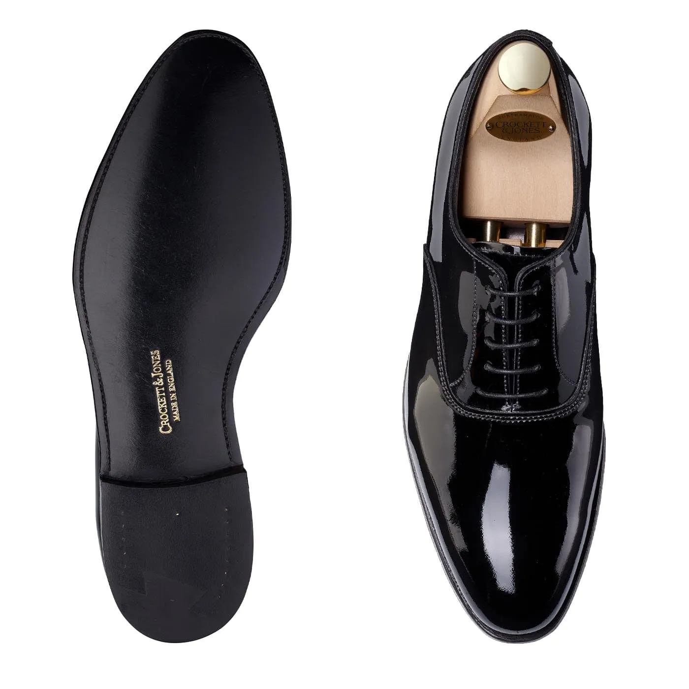 Overton Black Patent Comfortable fit Cushioned Oxfords