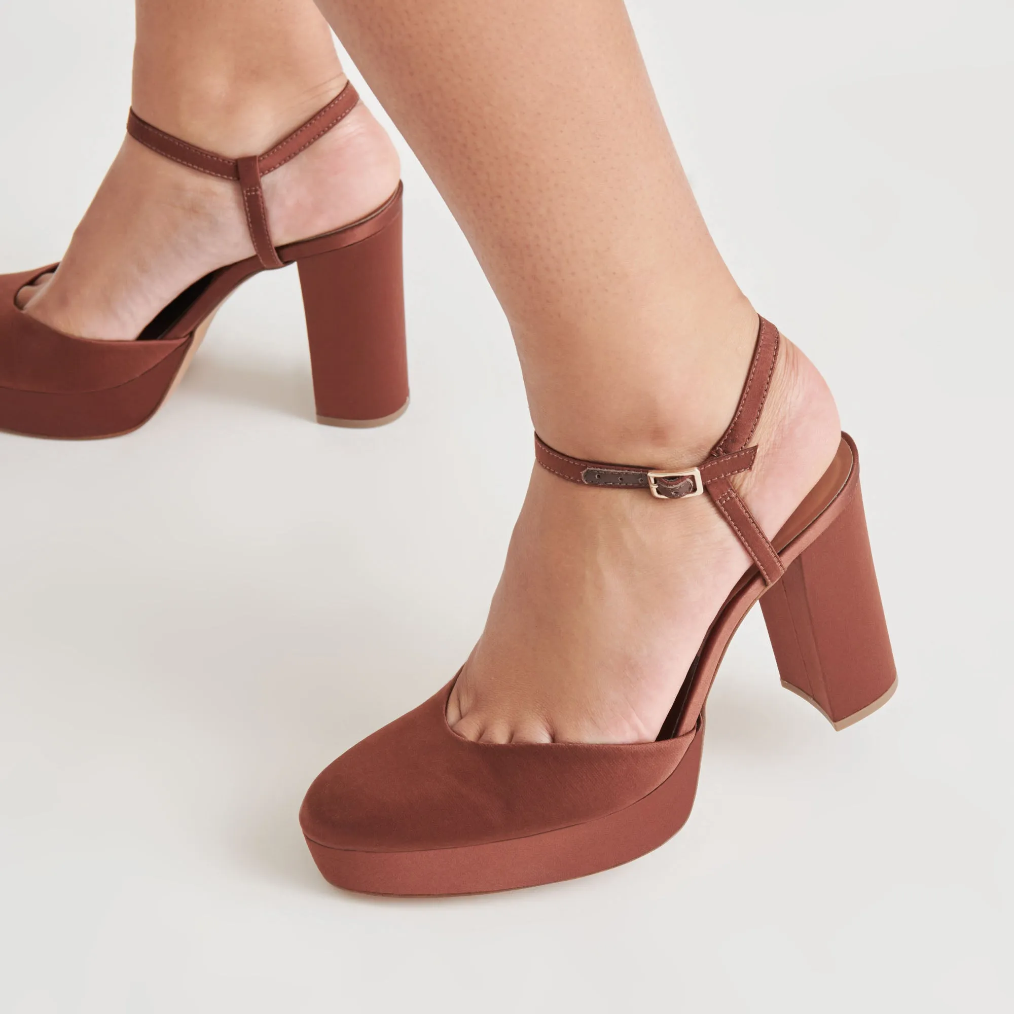 Fashion Trends CLAUD HEELS CHOCOLATE SATIN