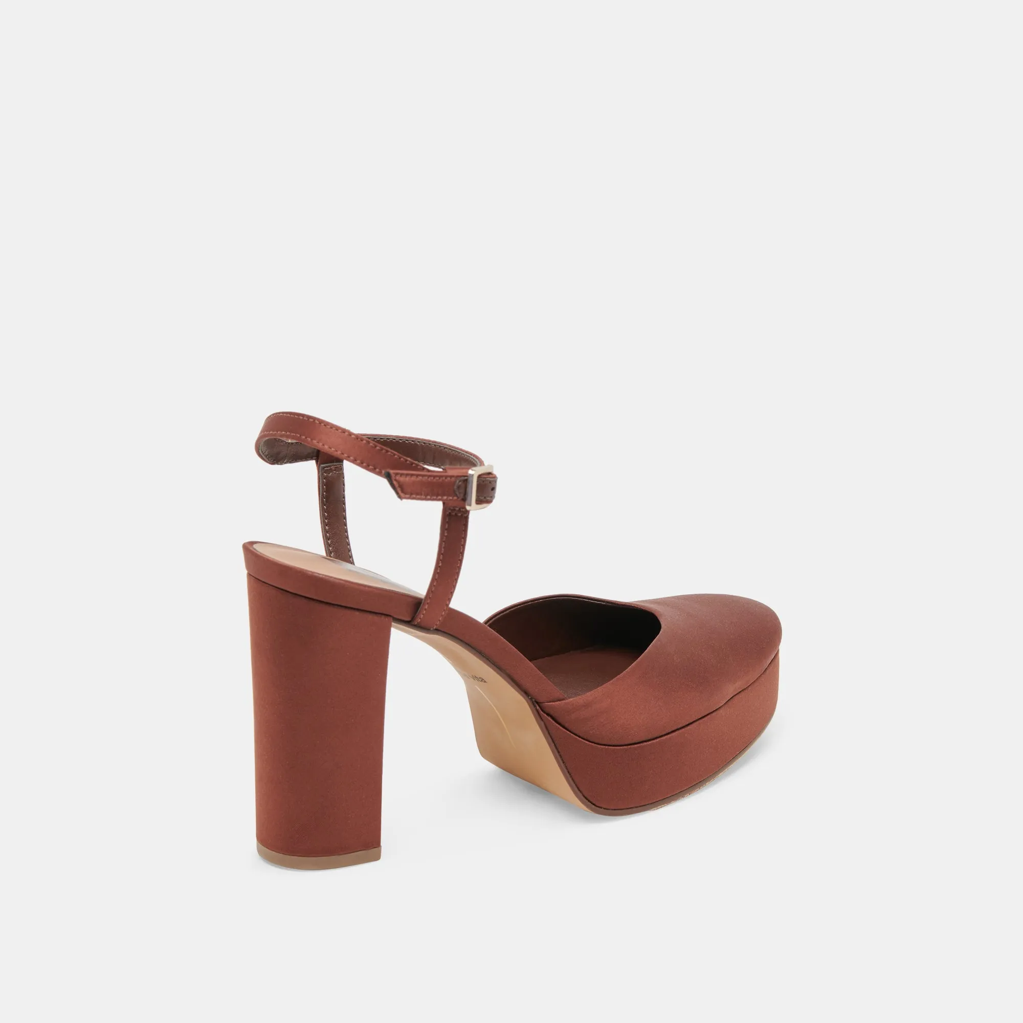Chic Sandals synthetic material CLAUD HEELS CHOCOLATE SATIN