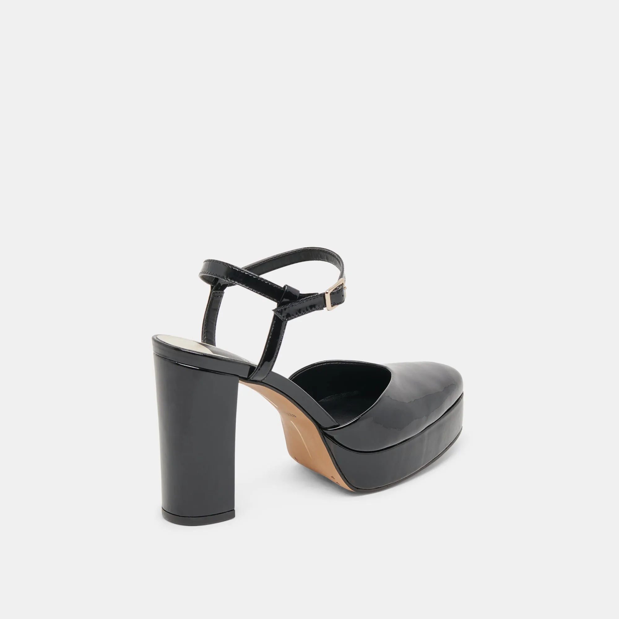 CLAUD HEELS MIDNIGHT PATENT LEATHER Crystal Heels