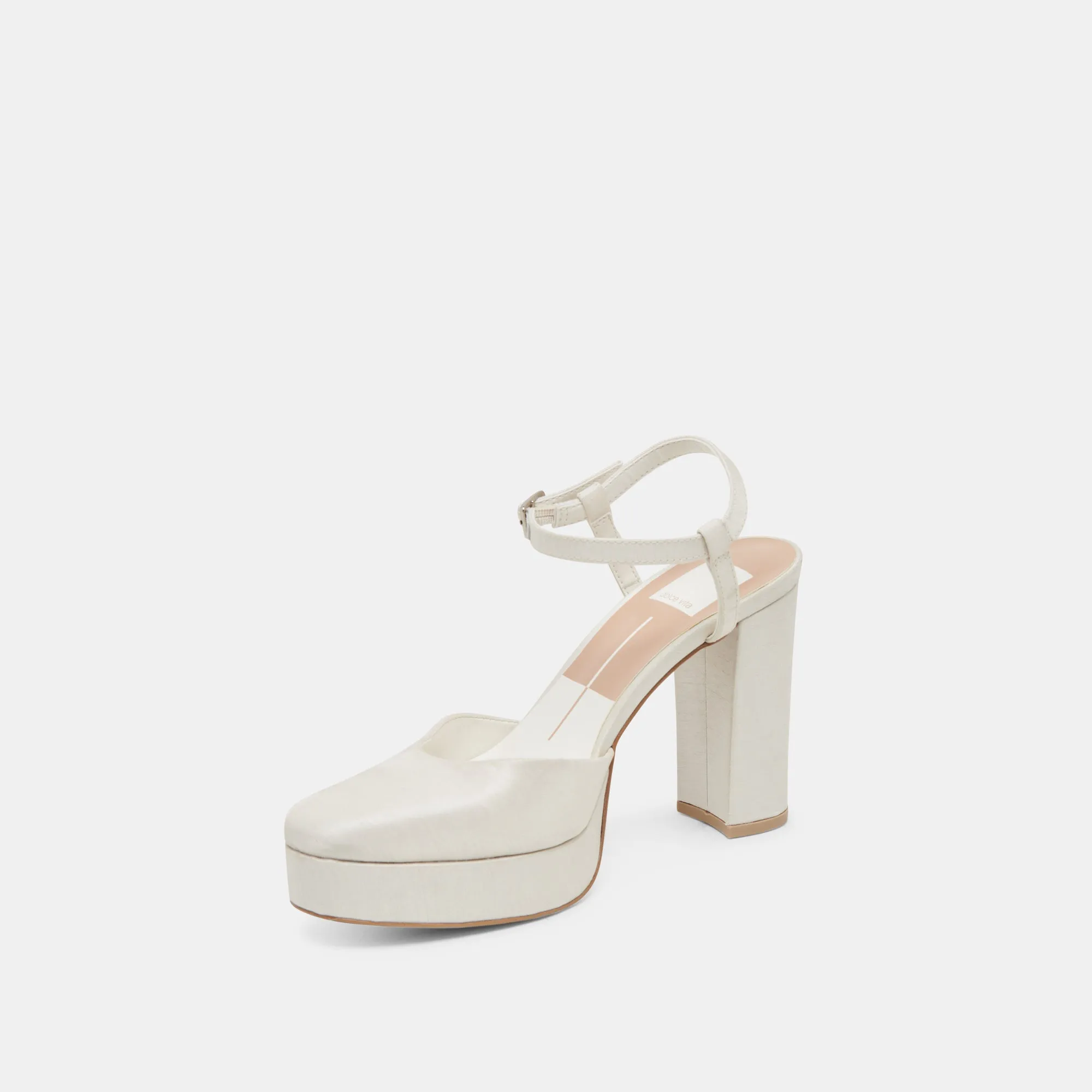 CLAUD HEELS WHITE SATIN Classic Style Sexy Red Heels