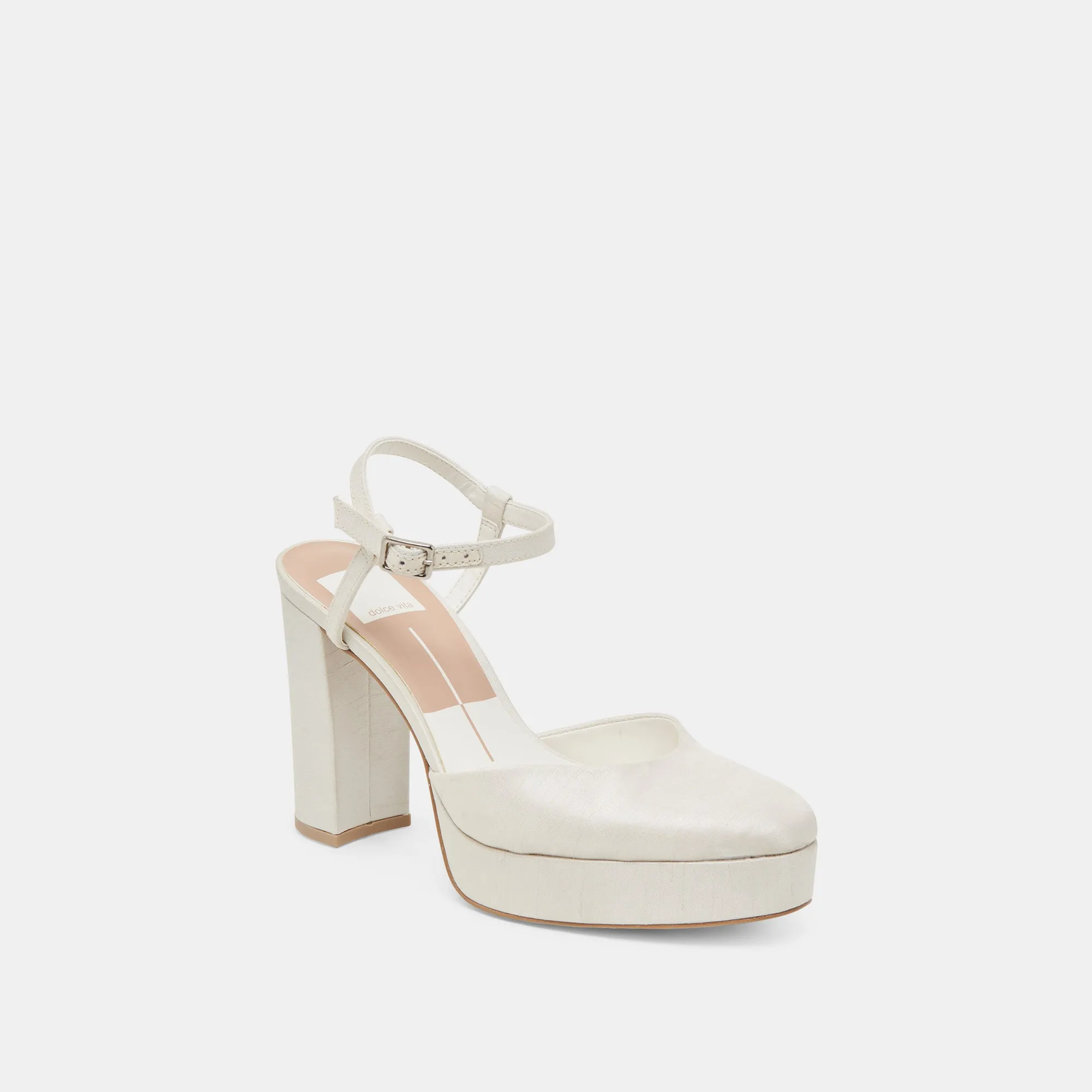 Classic Black Heels Open Back Heels CLAUD HEELS WHITE SATIN