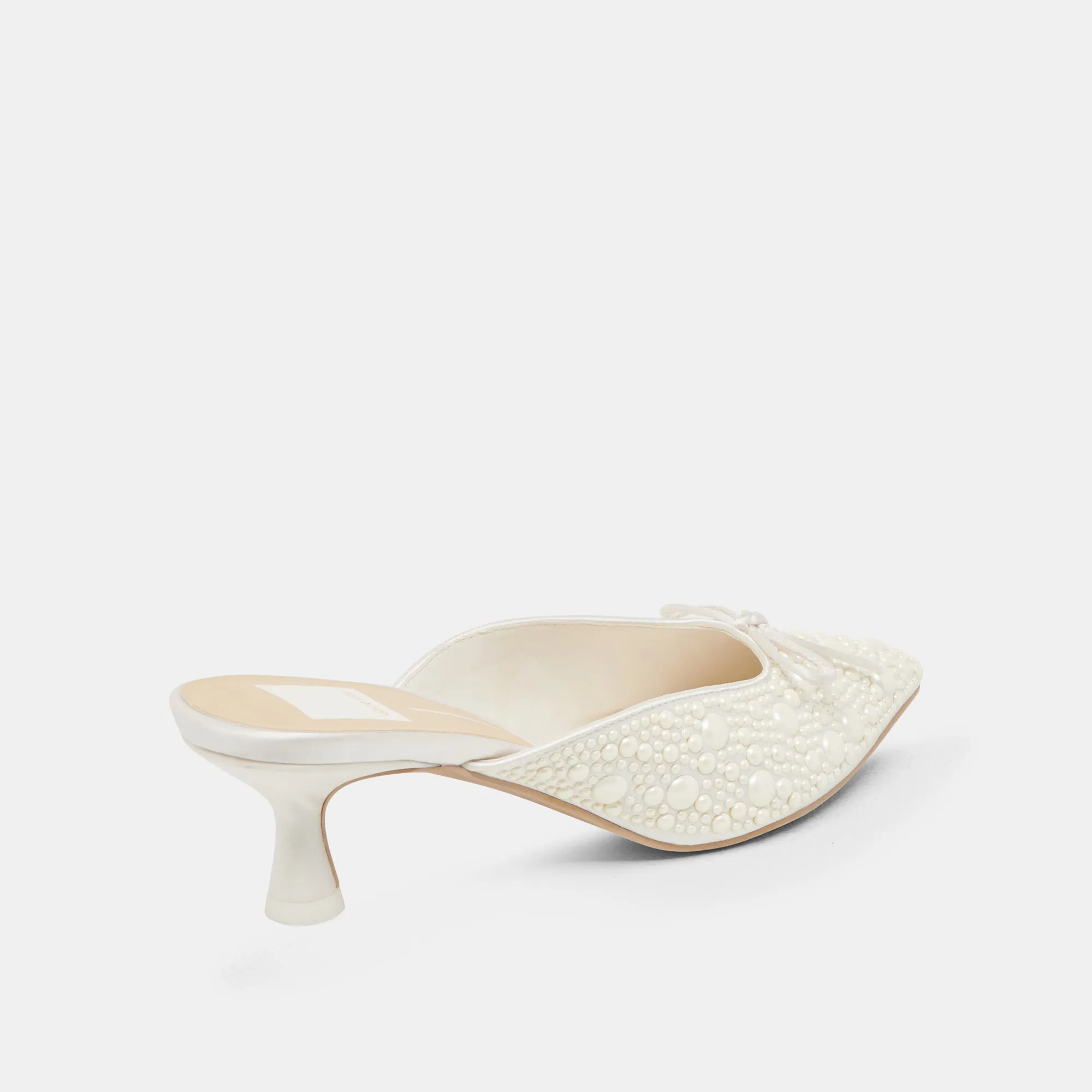 Work Heels CLAYTN PEARL HEELS TRUE WHITE SATIN