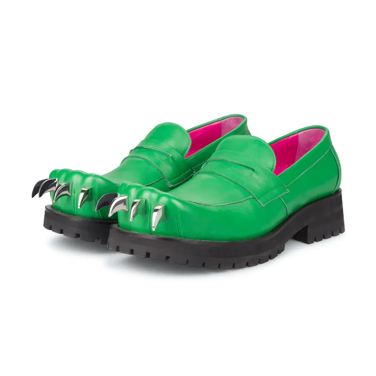 Style Driven Leather Moccasin Moggies 'Green'