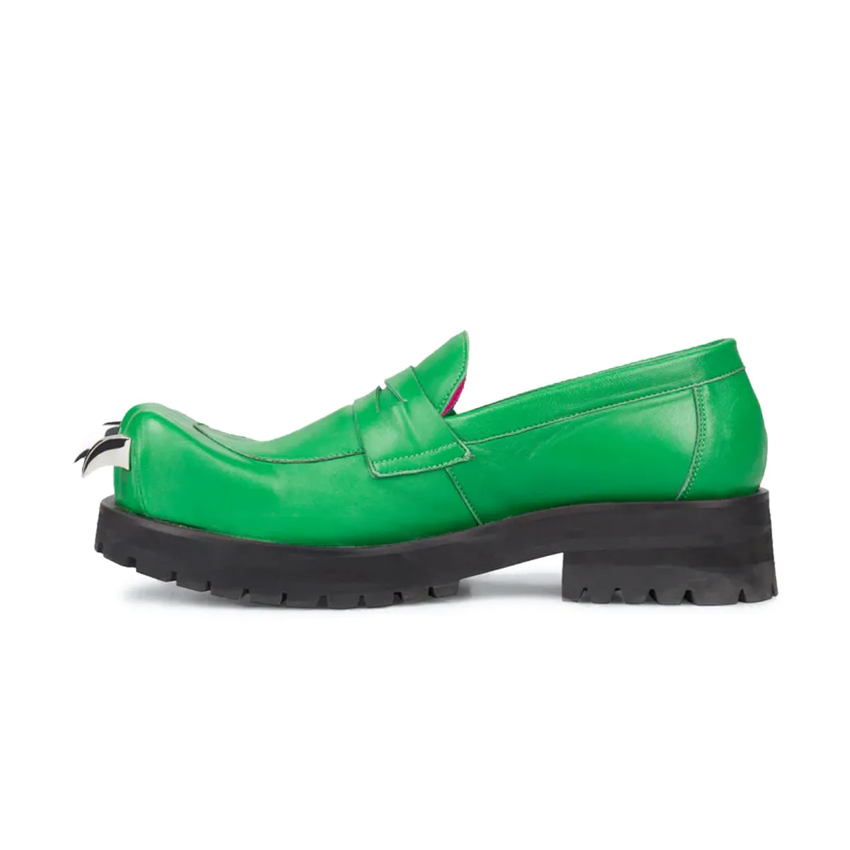Leather Moccasin Moggies 'Green' Run Club Wardrobe Staple