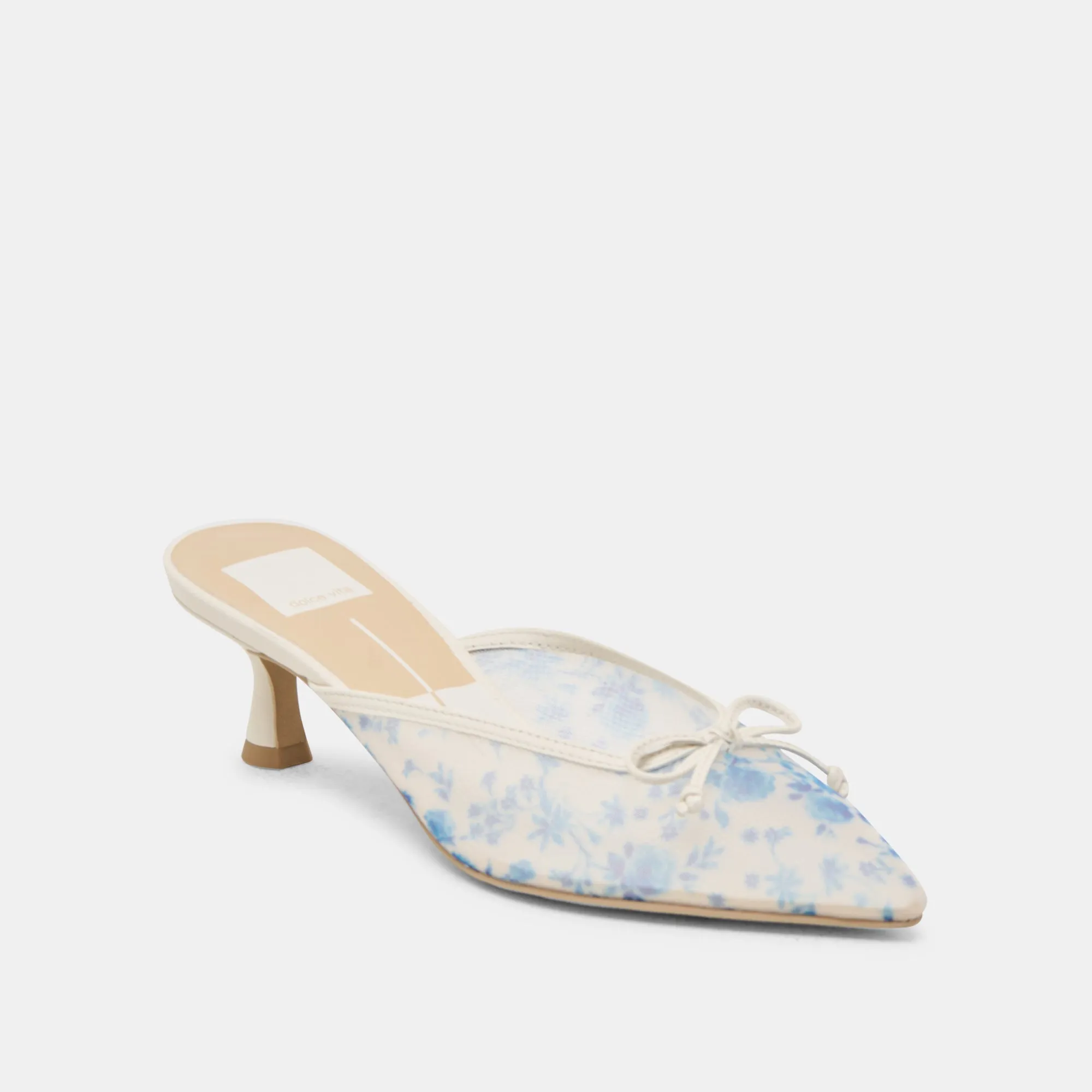 Velvet Wedding Heels CLEO HEELS BLUE FLORAL MESH