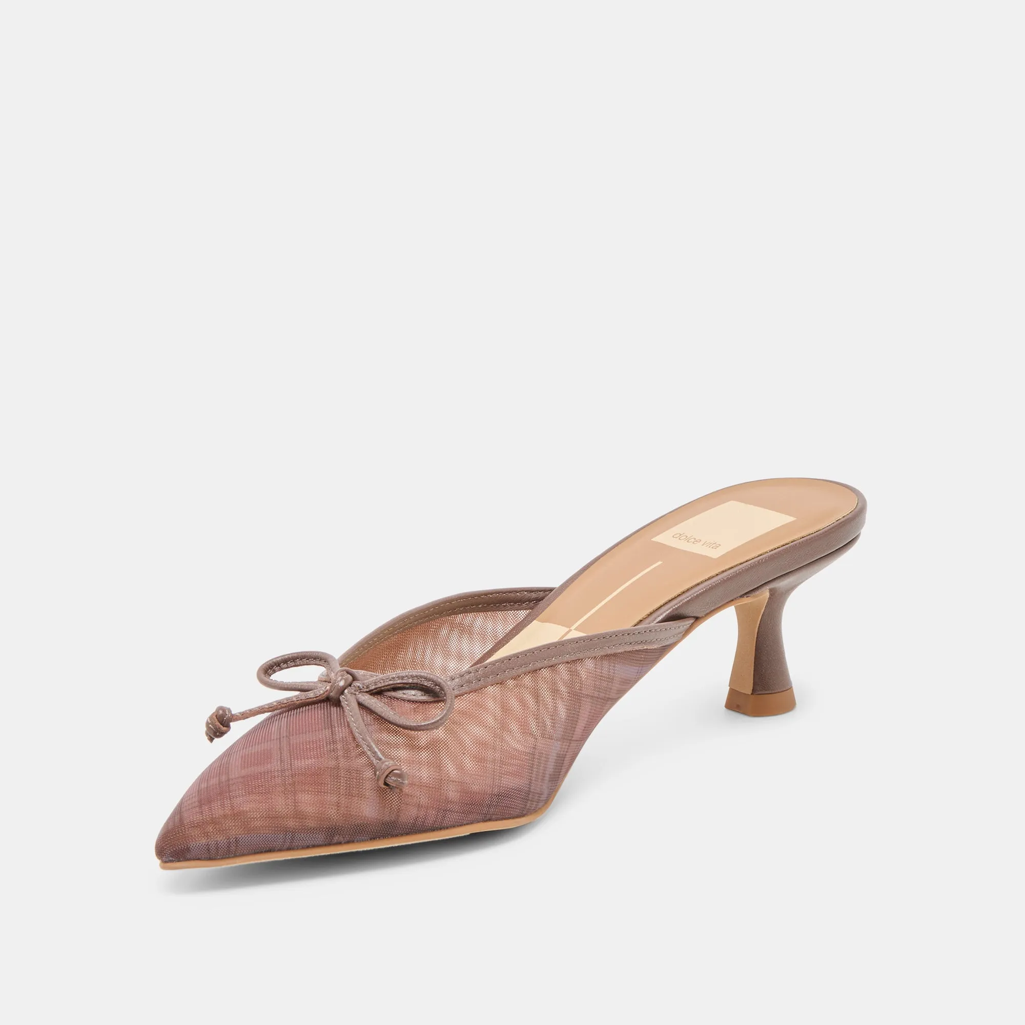 Smart Pumps Synthetic CLEO HEELS COGNAC PLAID MESH