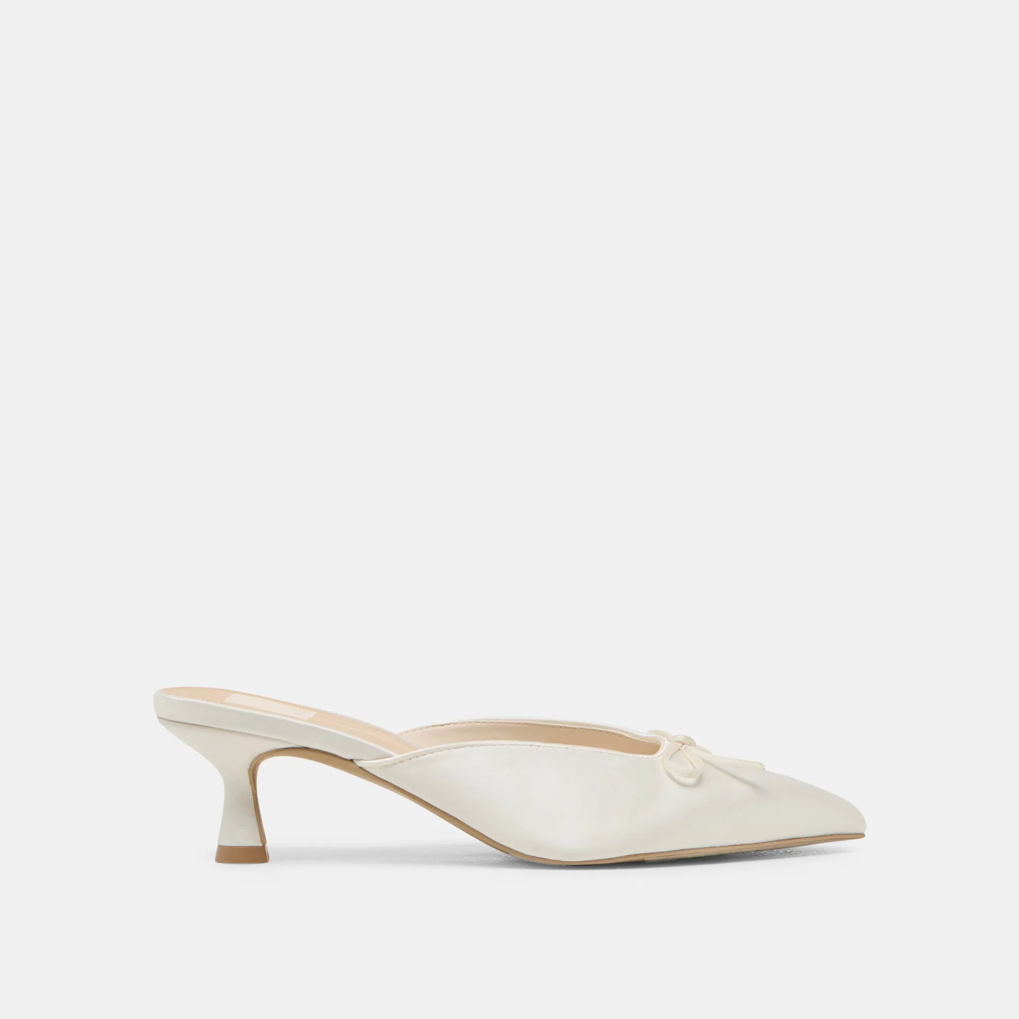CLEO HEELS OFF WHITE SATIN Ventilated Vintage Style Heels
