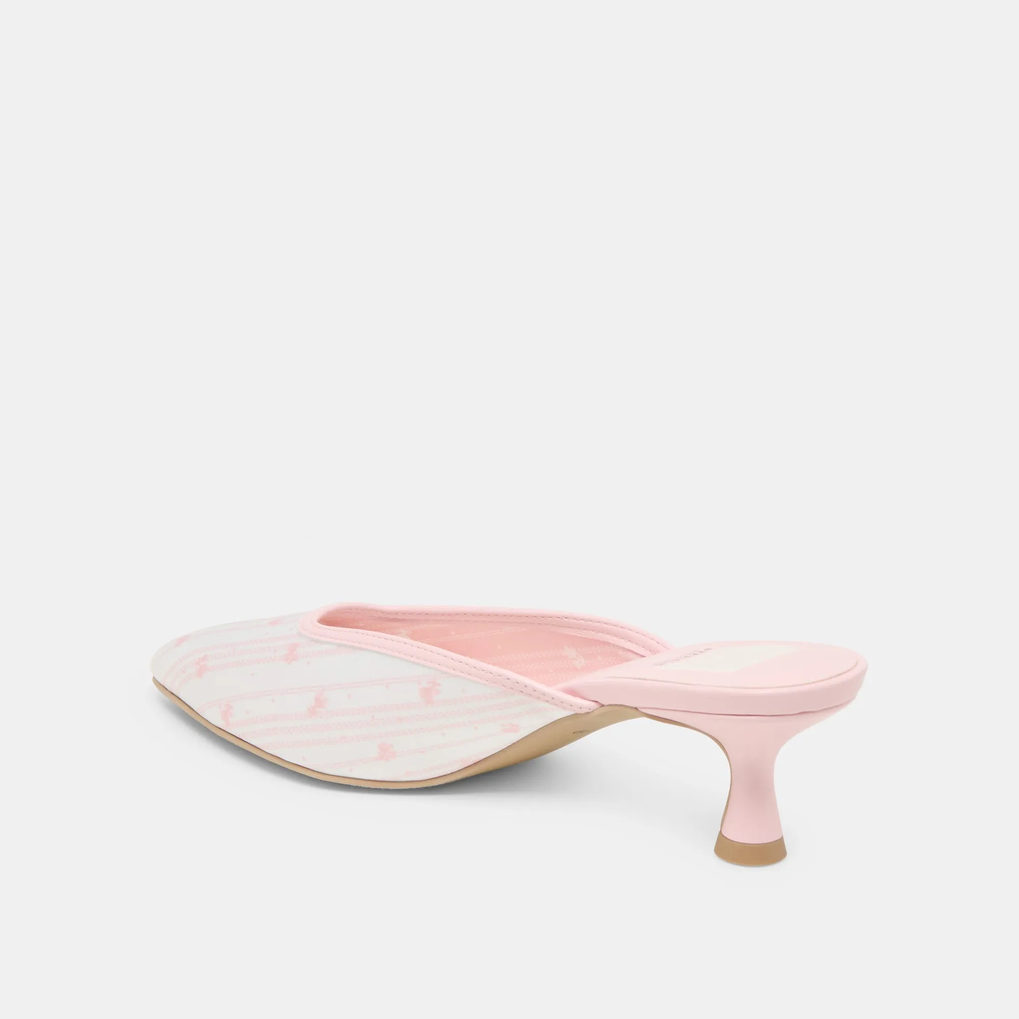 CLEO X BYRDIE GOLF WIDE HEELS PINK FLORAL SATIN Special Occasion Heels Comfortable ankle support