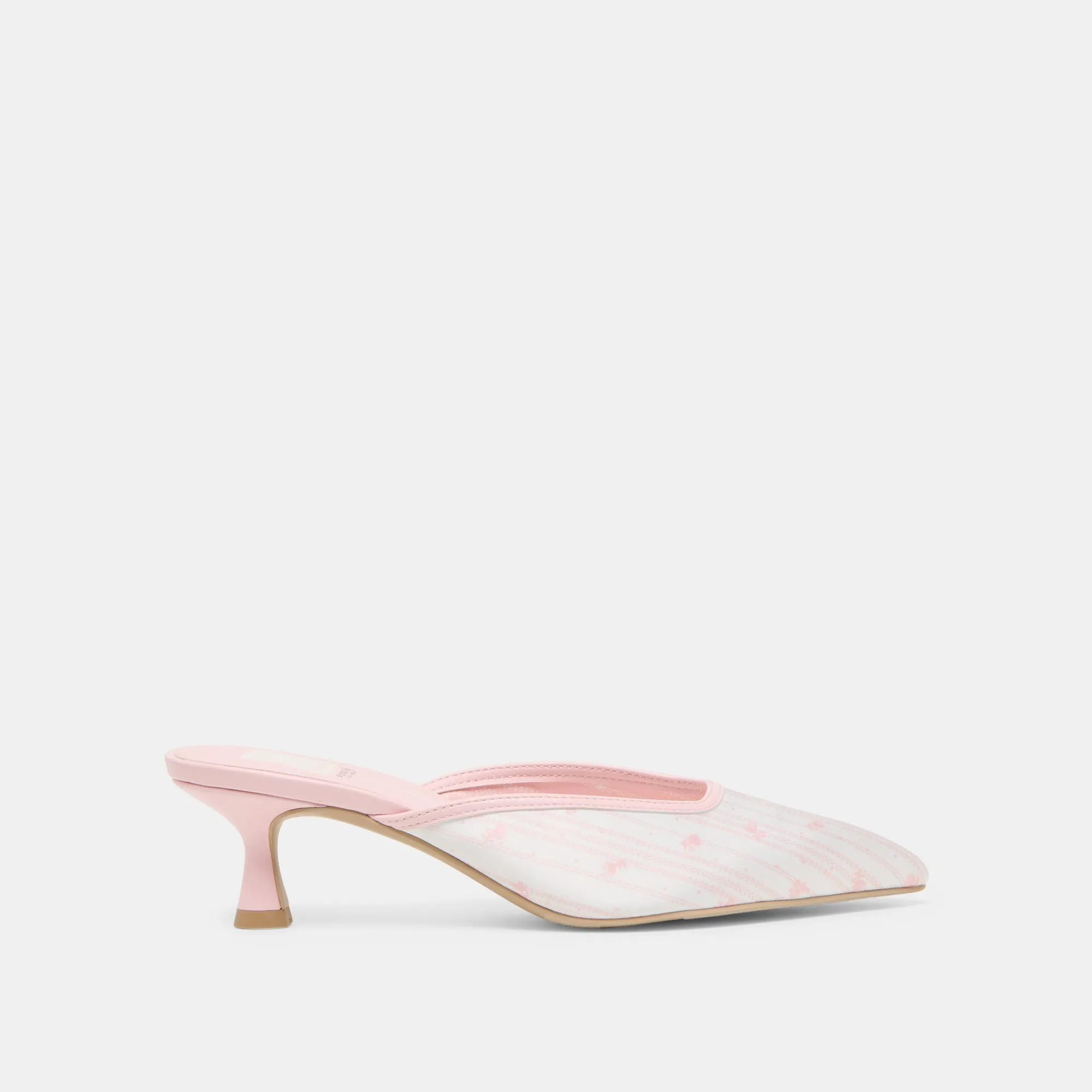 Quality CLEO X BYRDIE GOLF WIDE HEELS PINK FLORAL SATIN