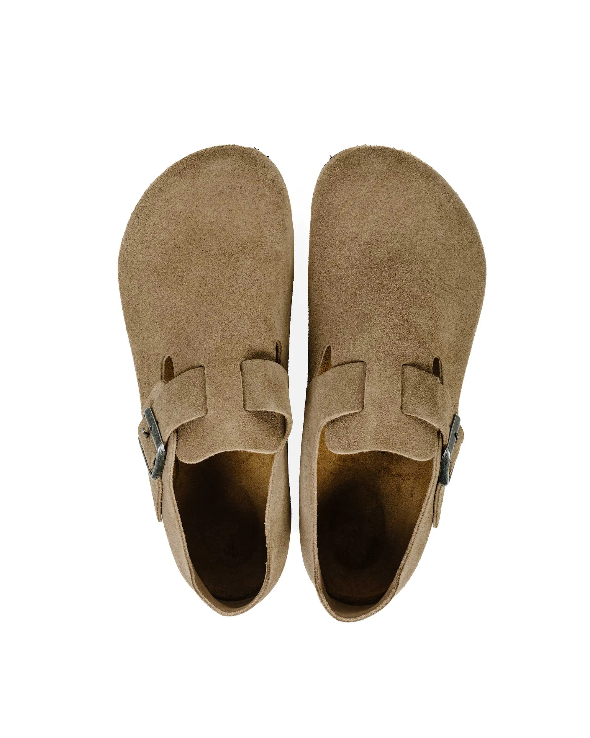 Birkenstock London Taupe Suede Slim Build Step Trend