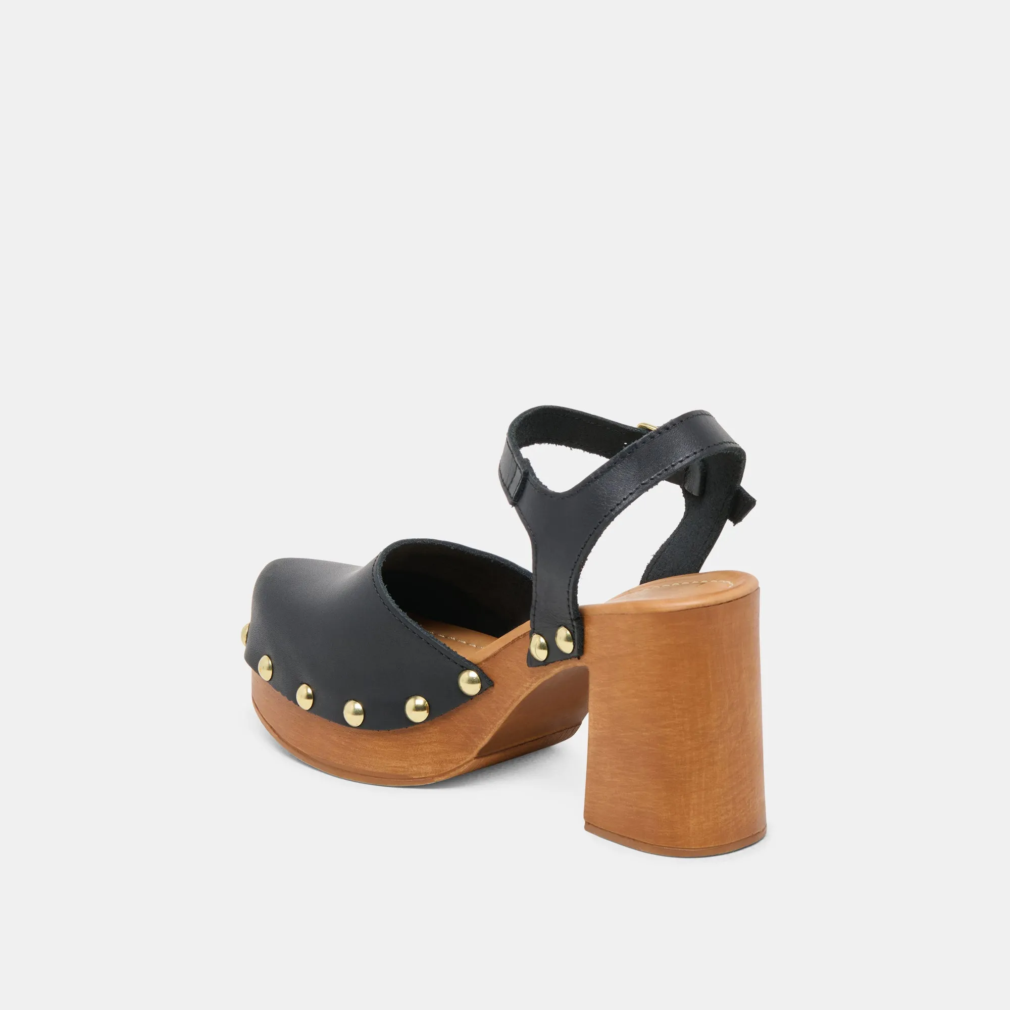 Comfortable Footbed CLOVER HEELS BLACK LEATHER