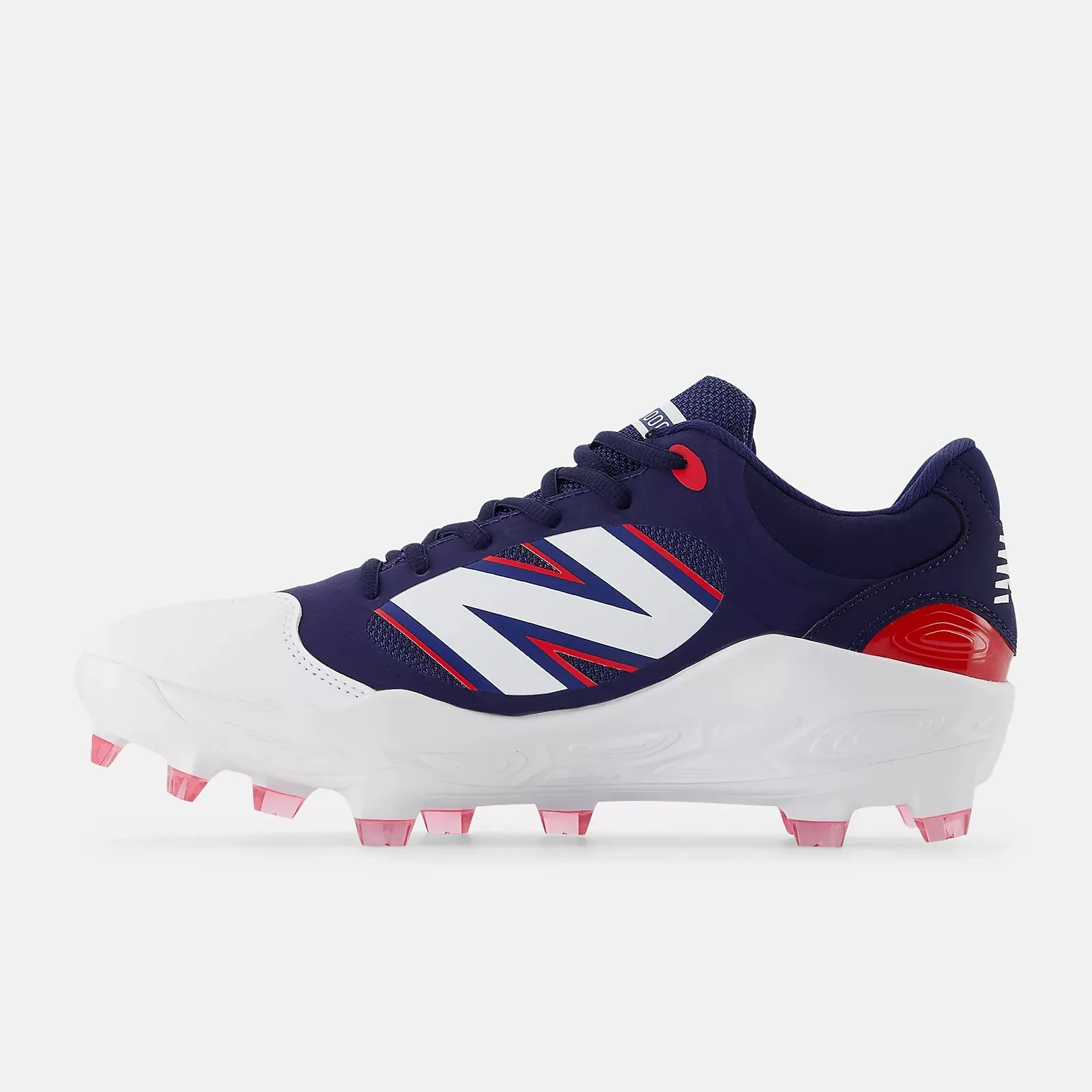 New Balance Men's Fresh Foam 3000 v7 Molded Baseball Cleats - Navy/White/Red - PL3000H7 Flexible Construction