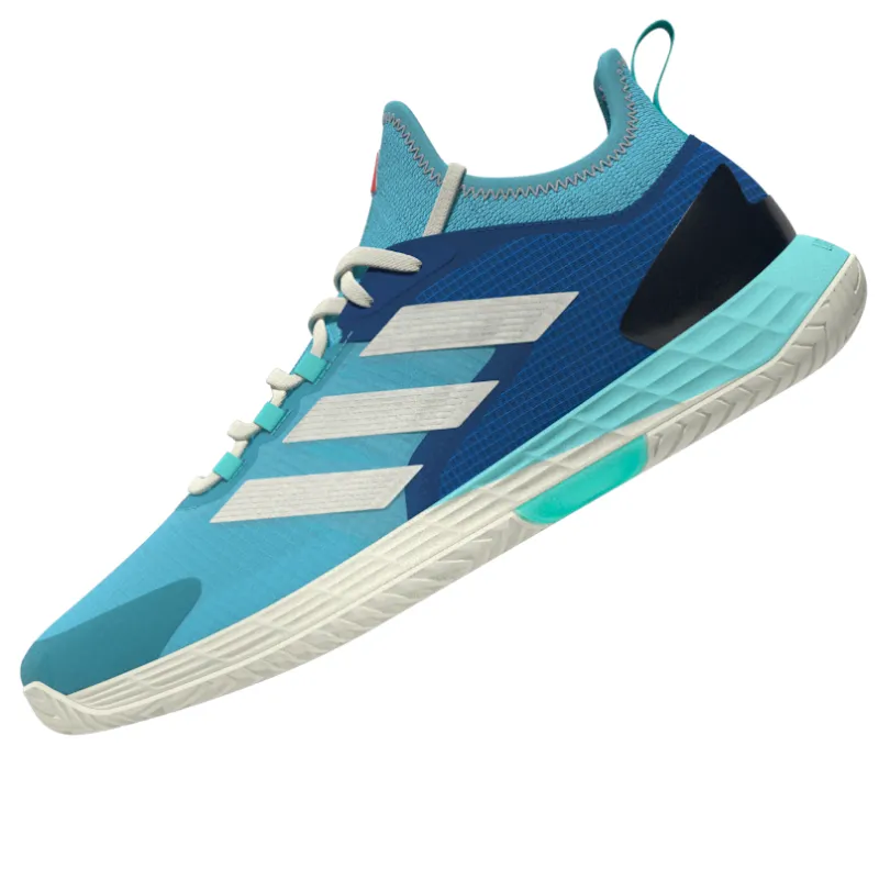 Soft Interior Adidas Adizero Ubersonic 4.1  Men Tennis Shoes - Turquoise / Light Aqua / Off White