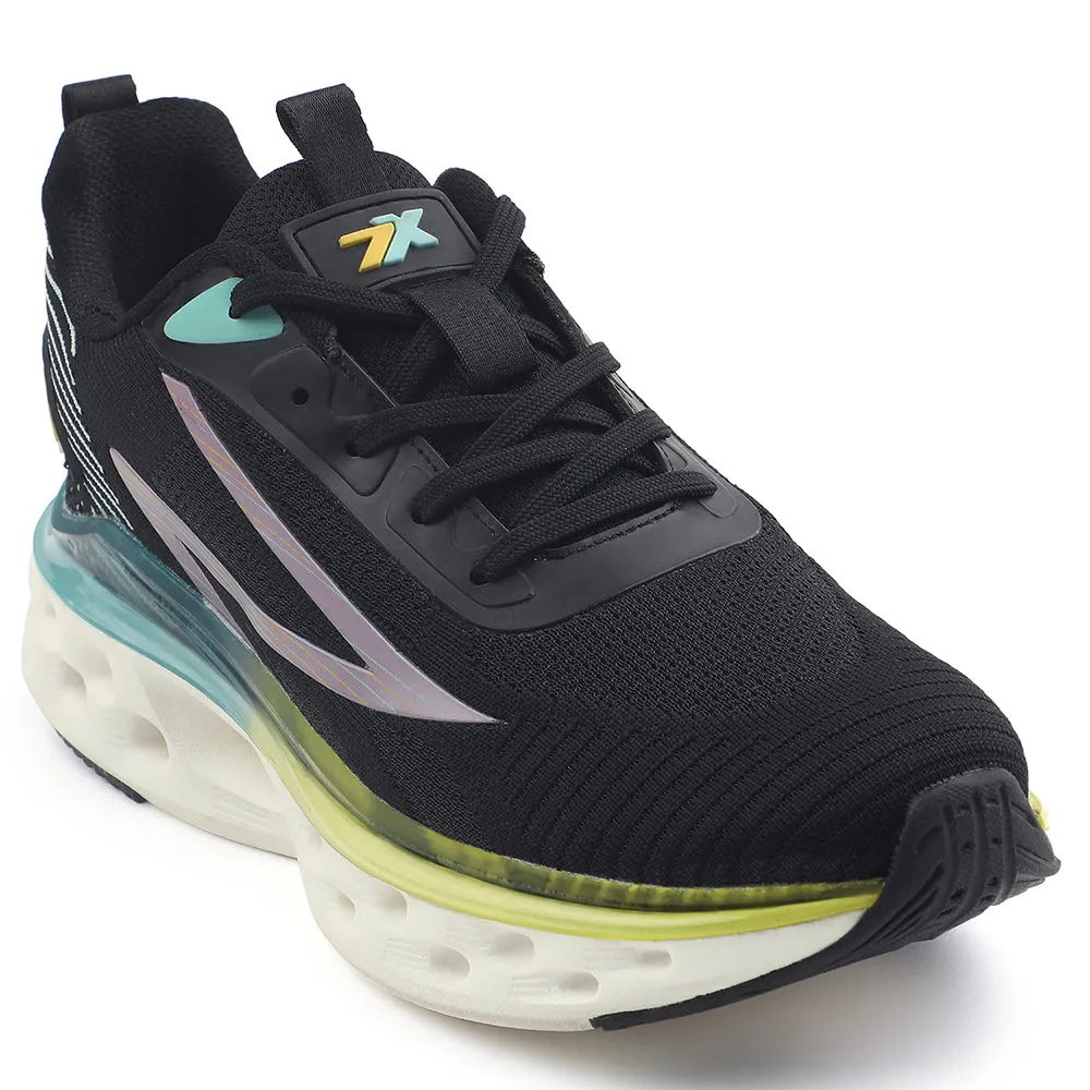 Anti Abrasion loose - fitting running wear Leap7x Black Sports Running Shoes For Men NEPTUNE-1E By Liberty