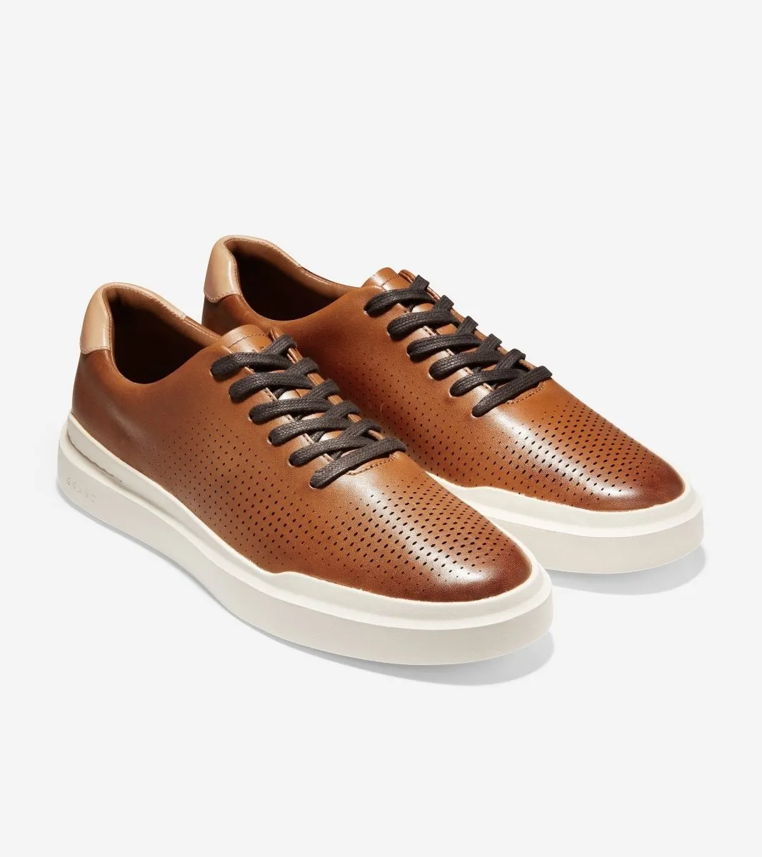 Low Key Cole Haan Men's GrandPro Rally Lazer Cut Tan Leather