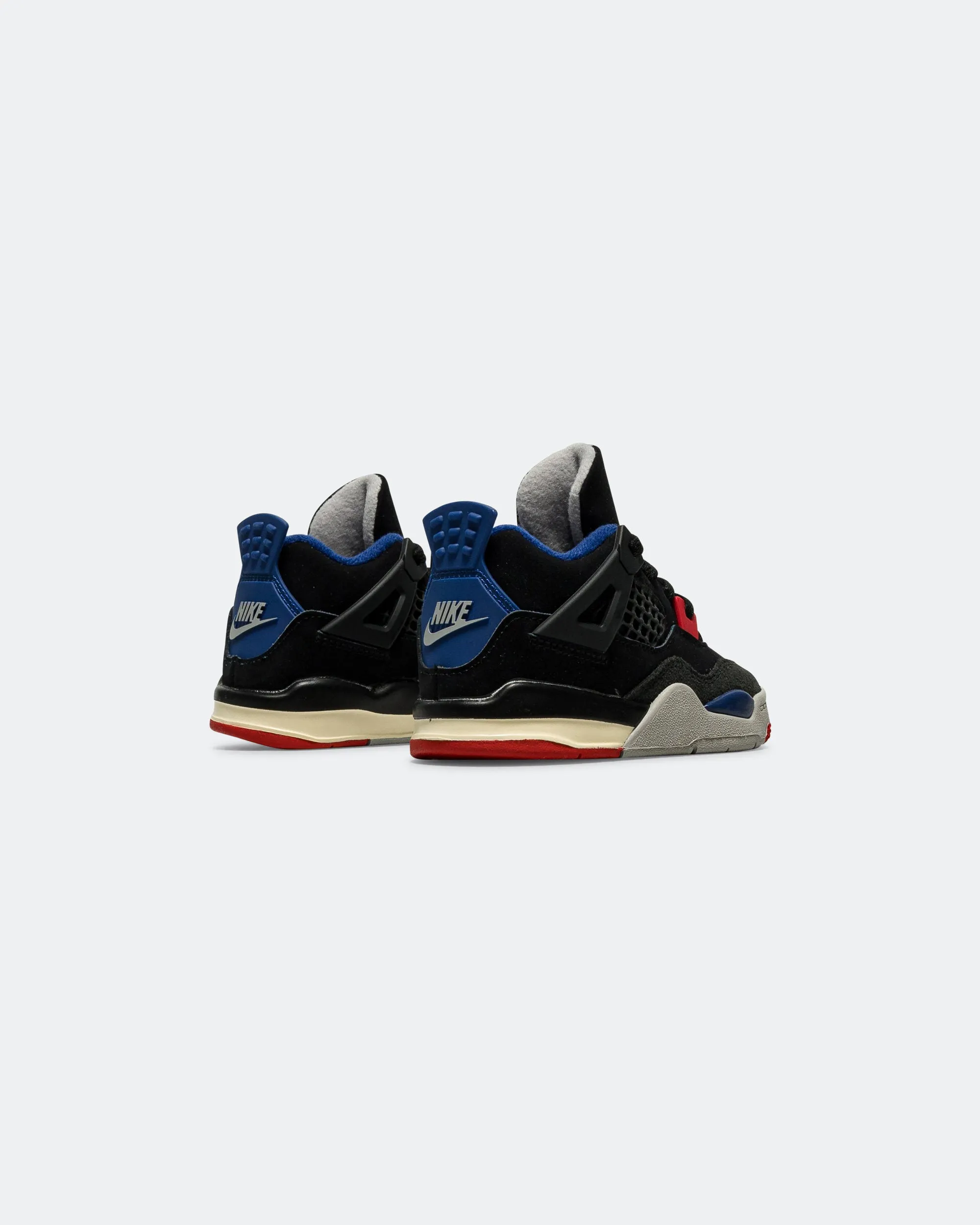 Air Jordan 4 Retro (TD) - Black/Fire Red-Deep Royal Bue Aero Dynamic Silhouette