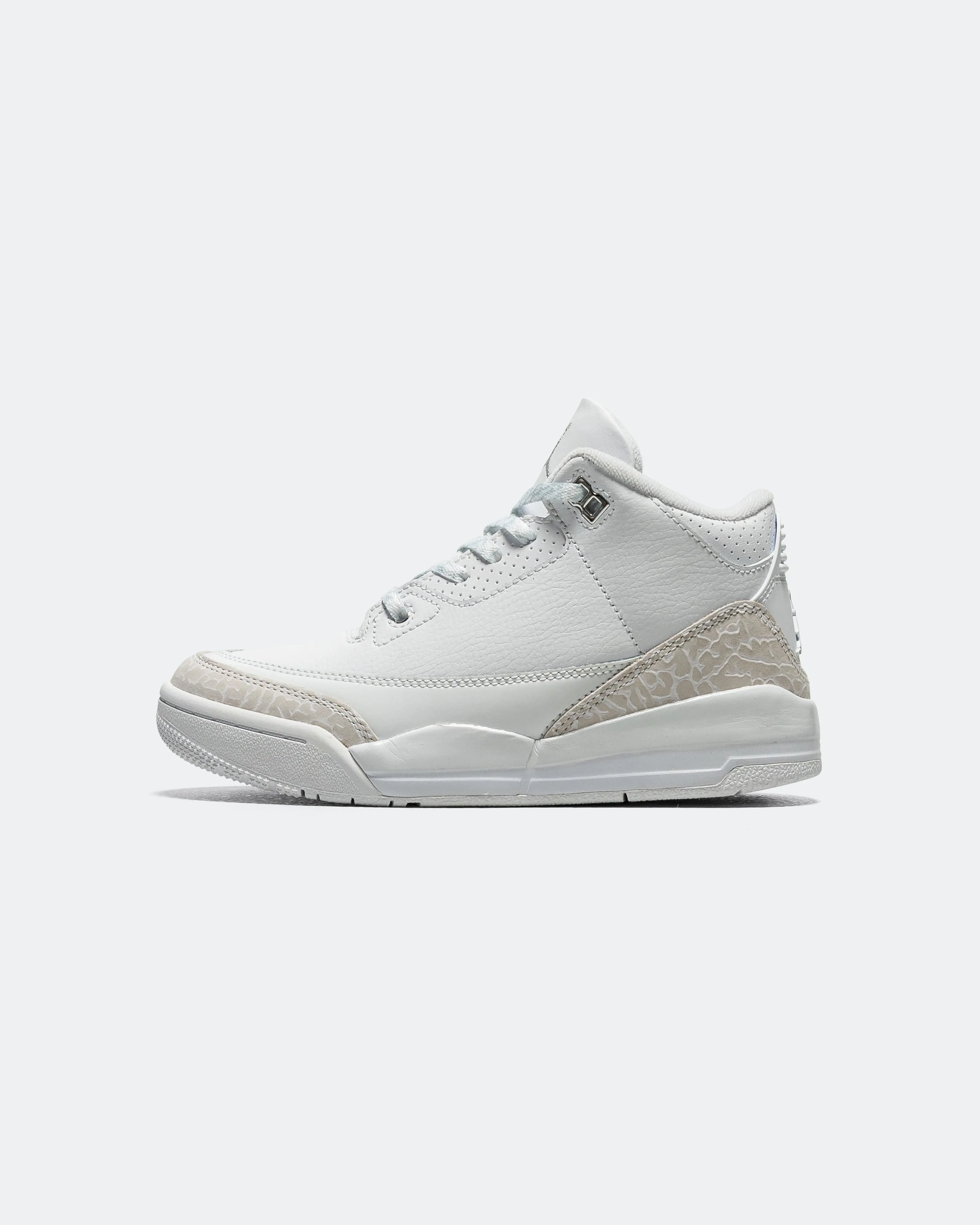 Air Jordan 3 Retro PS - White/White-Metallic Silver Reinforced toe box Unisex Fit