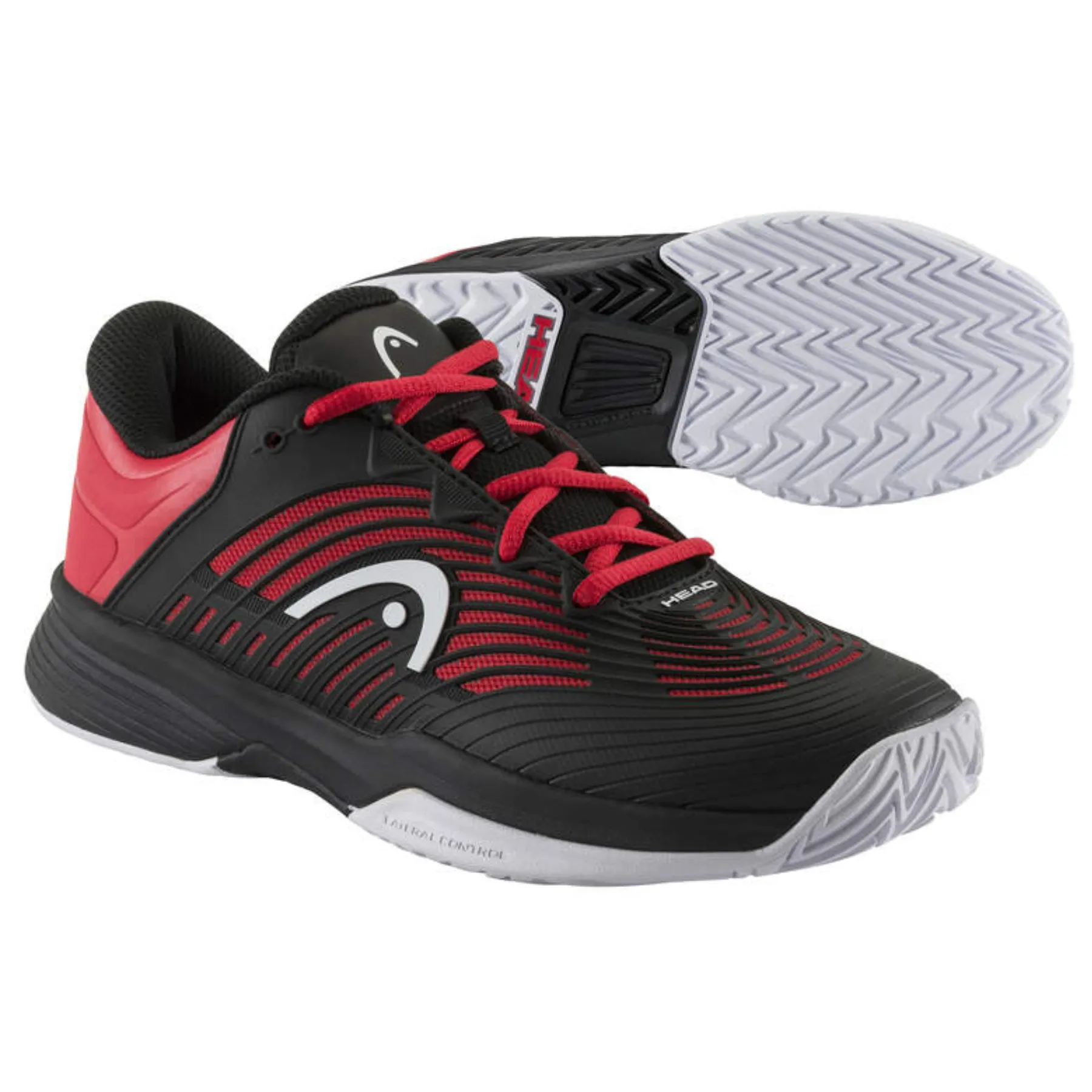 Head Revolt Pro 4.5 Junior Tennis Shoes - Black/Red Velcro Closure Daily Activity