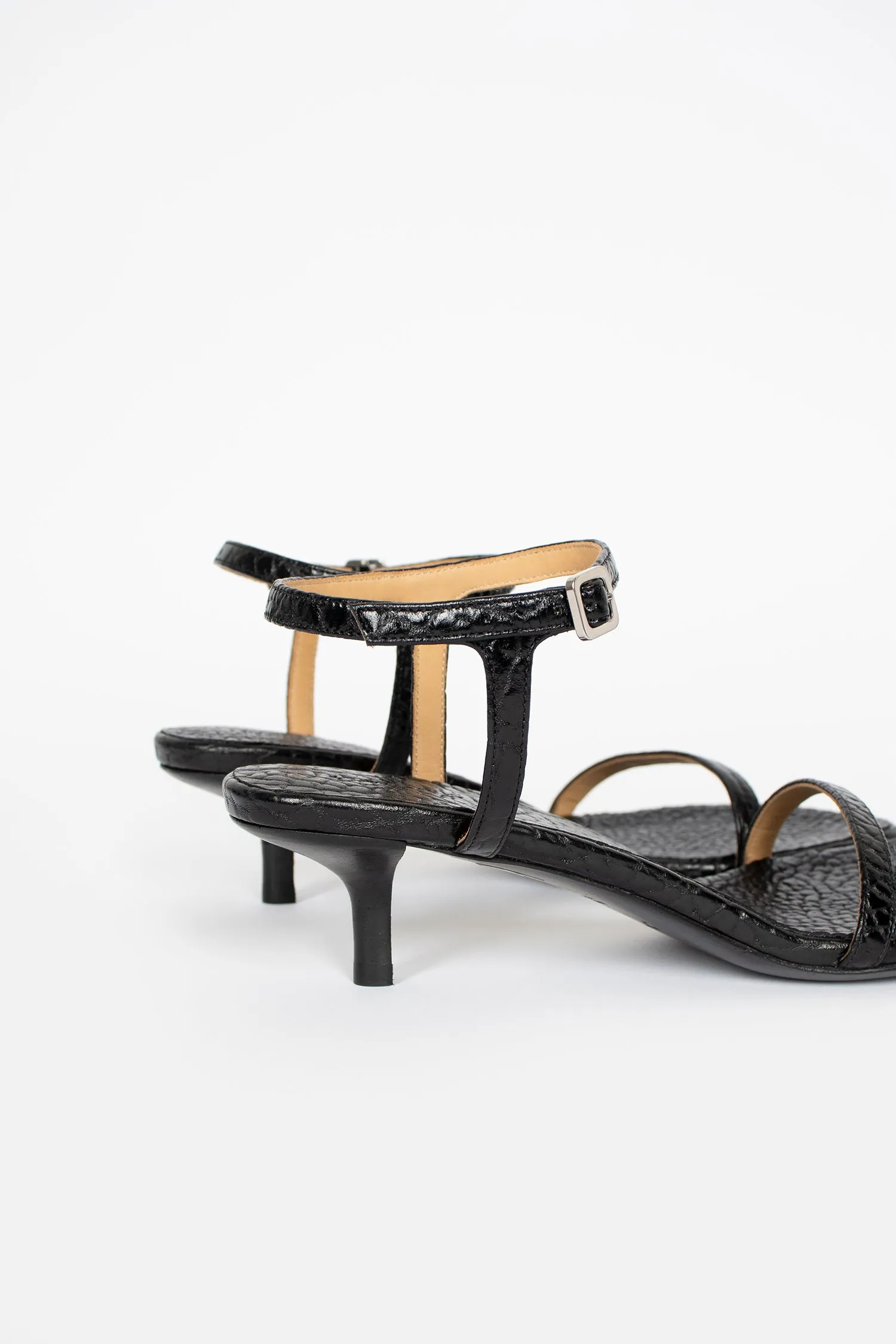 Sottiletta Heeled Sandal Black buckle Family Out