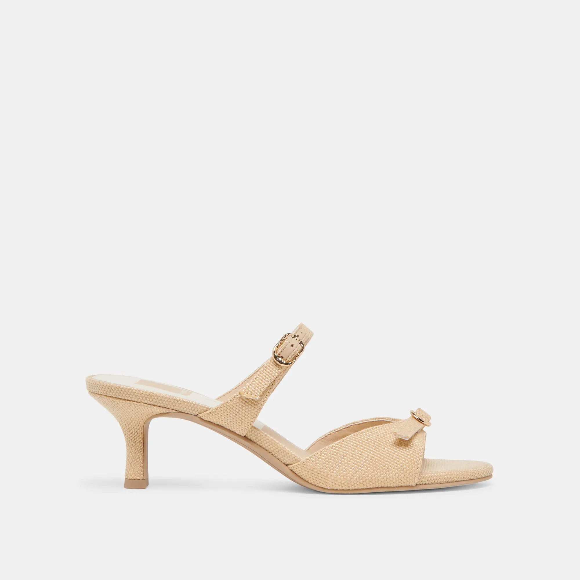 LORALI HEELS LT NATURAL RAFFIA Tassel Accent