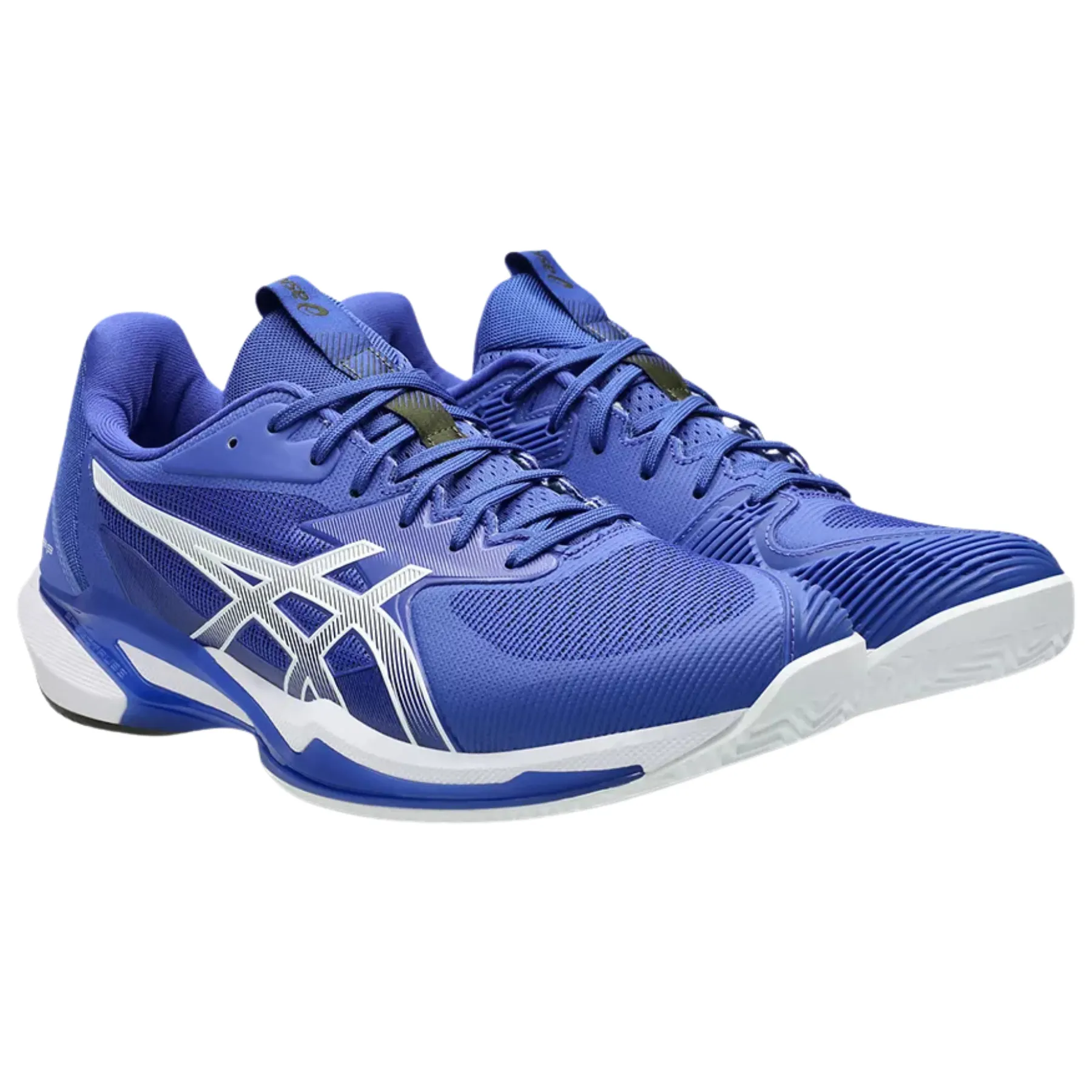 Adjustable Straps Supportive Design Asics Solution Speed FF 3 Clay Herringbone Mens Tennis Shoes - Dark Cobalt/White