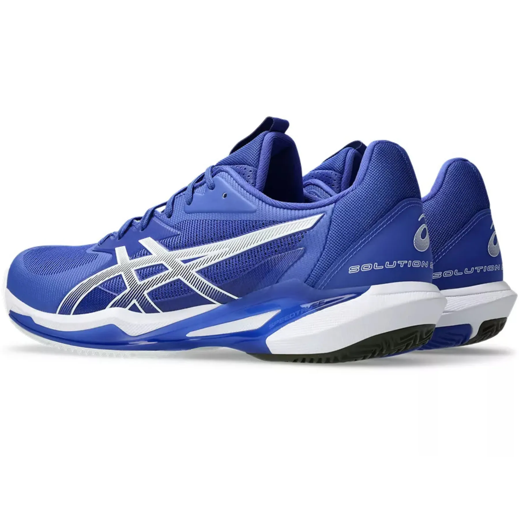 Asics Solution Speed FF 3 Clay Herringbone Mens Tennis Shoes - Dark Cobalt/White Soft Sole Workout Ready