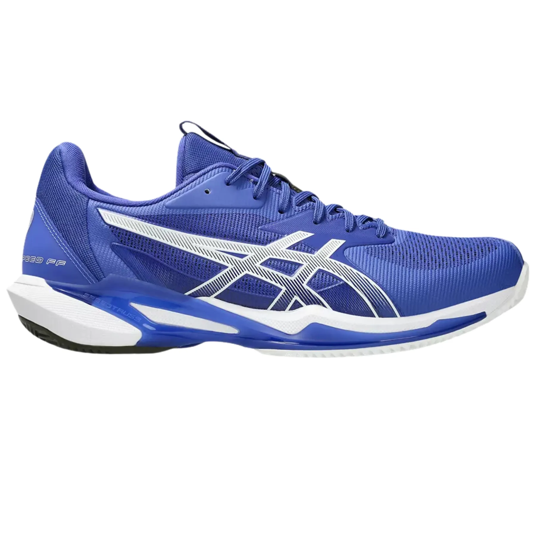 Stretch upper Comfort Cushion Asics Solution Speed FF 3 Clay Herringbone Mens Tennis Shoes - Dark Cobalt/White