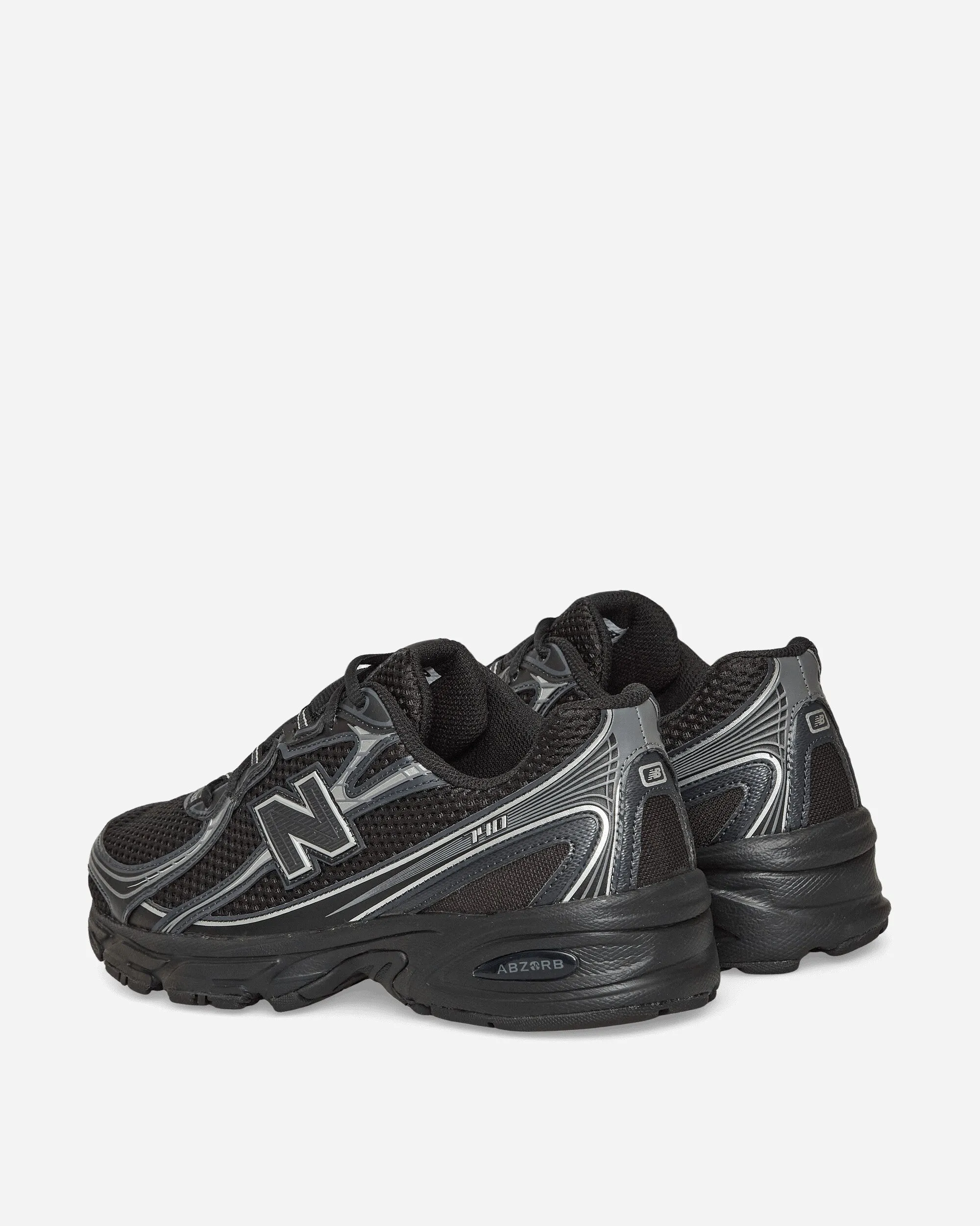 740 Sneakers Black / Silver Metallic Leather Cool Timeless Style