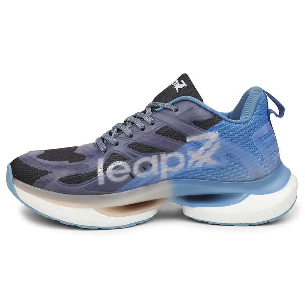 gel shoes running with a group Leap7x Black Sports Lacing Running Shoes For Men RWM-01 By Liberty