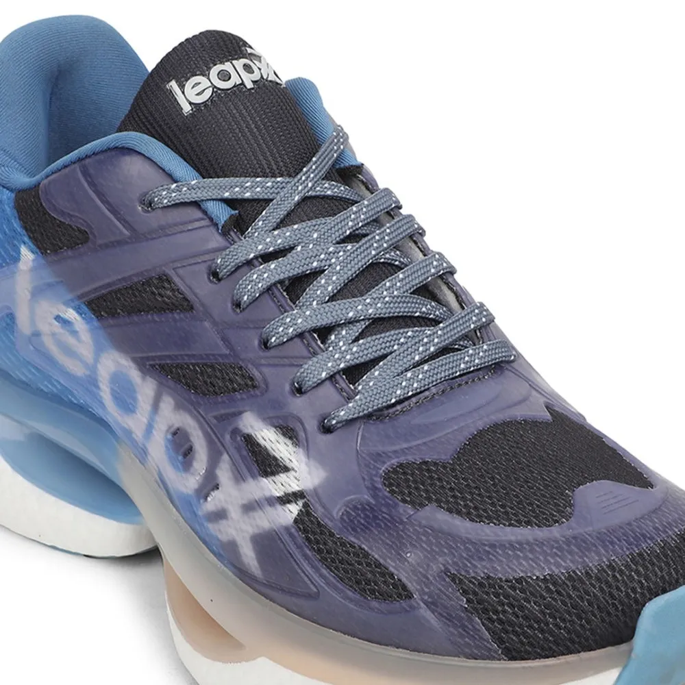 Leap7x Black Sports Lacing Running Shoes For Men RWM-01 By Liberty arctic - themed running option