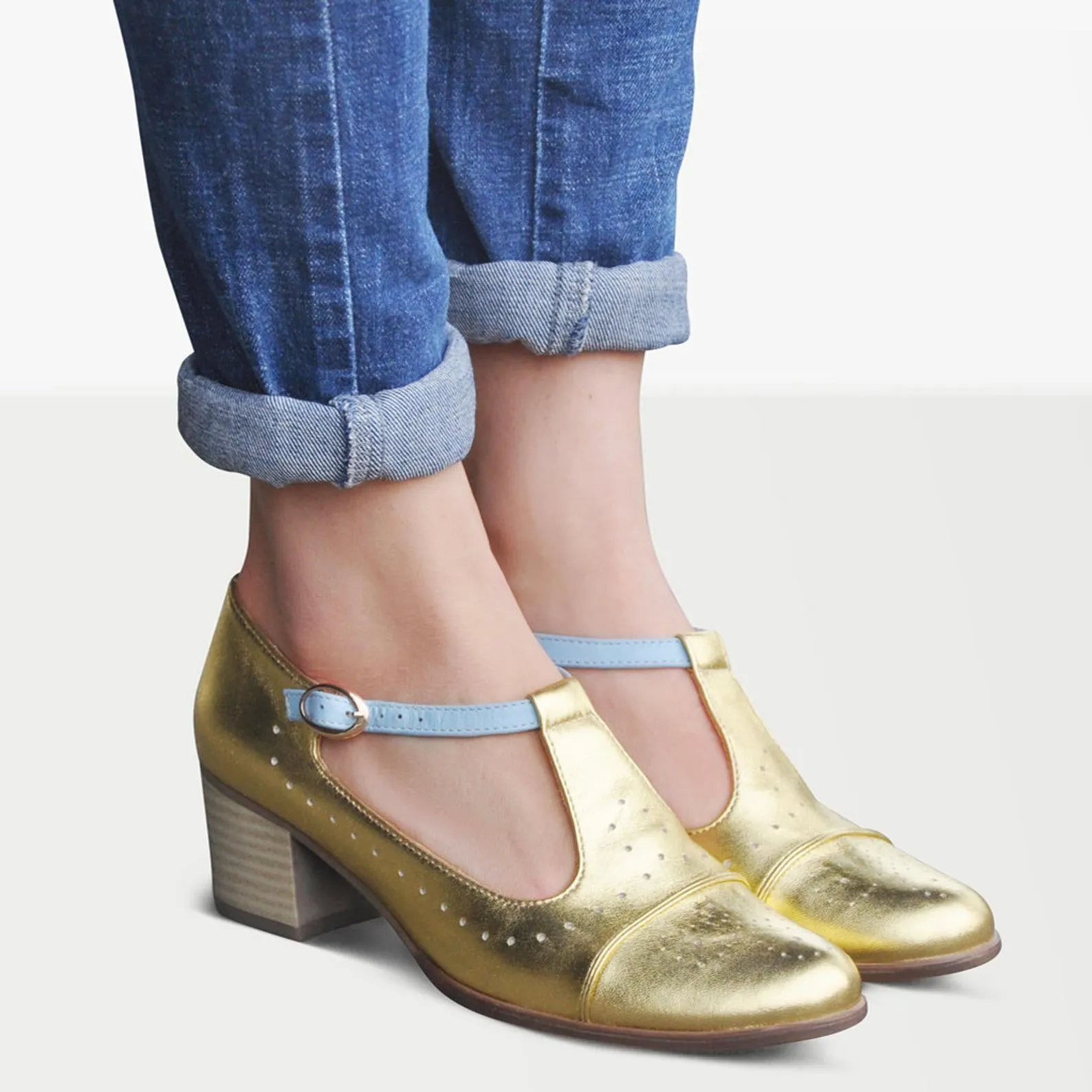 Embroidered Jane Pumps - Mary Janes