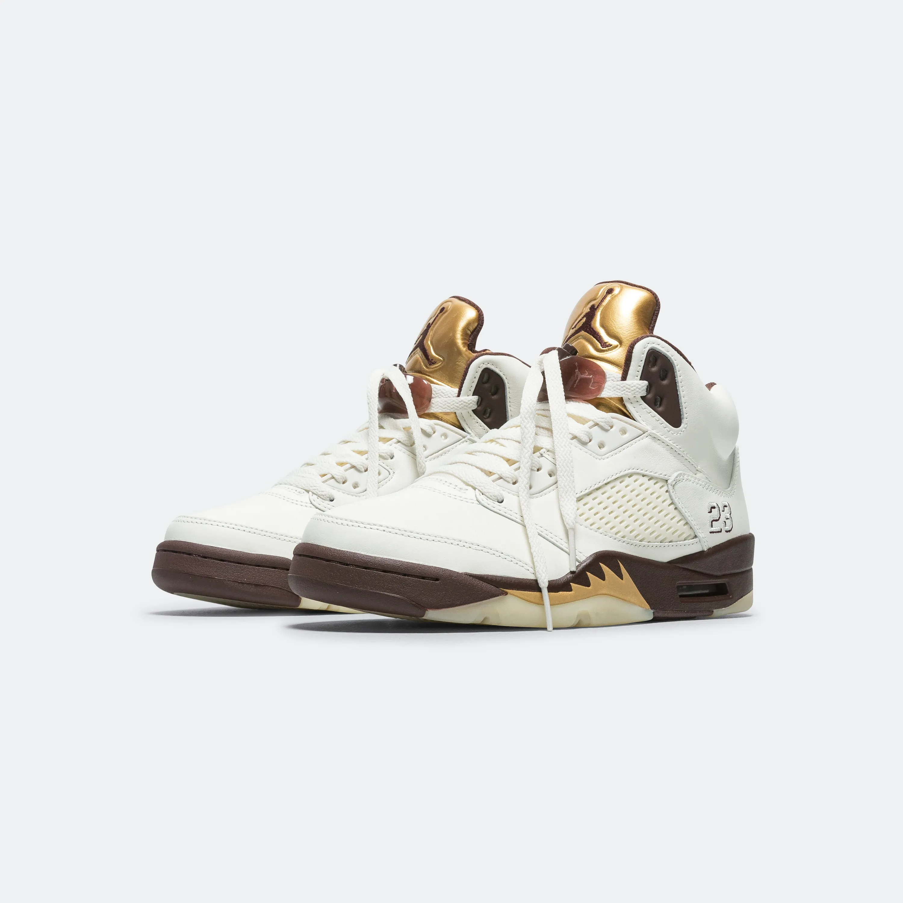 Womens Air Jordan 5 Retro - Earth/Metallic Gold-Sail Layered cushioning Anti Slip Tread