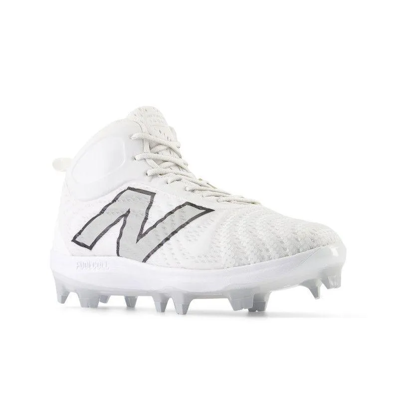 New Balance Men's FuelCell 4040 V7 Mid-Molded Baseball Cleats - White / Raincloud - PM4040W7 Minimal Impact