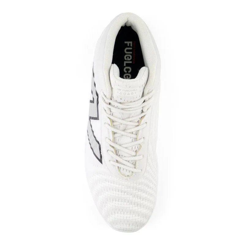 Festival Ground New Balance Men's FuelCell 4040 V7 Mid-Molded Baseball Cleats - White / Raincloud - PM4040W7