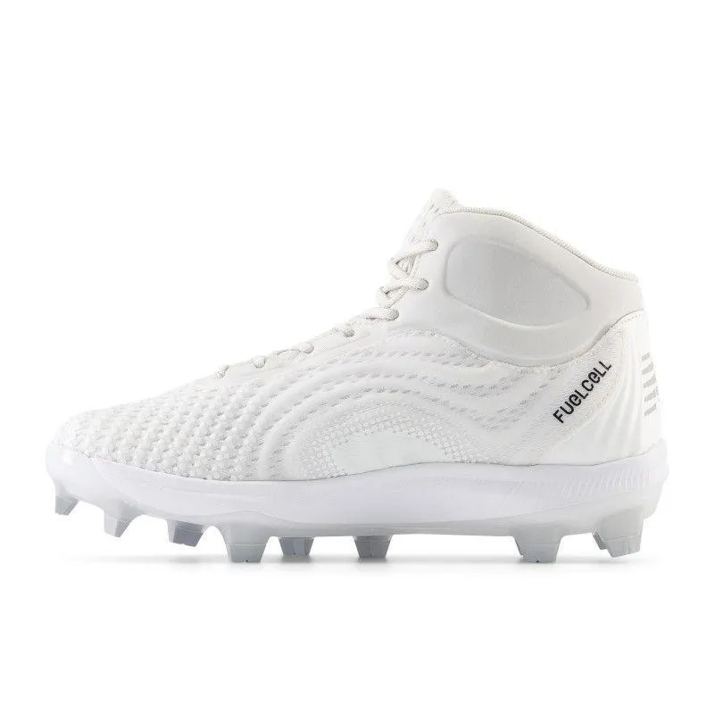 chemical-resistant microfiber New Balance Men's FuelCell 4040 V7 Mid-Molded Baseball Cleats - White / Raincloud - PM4040W7