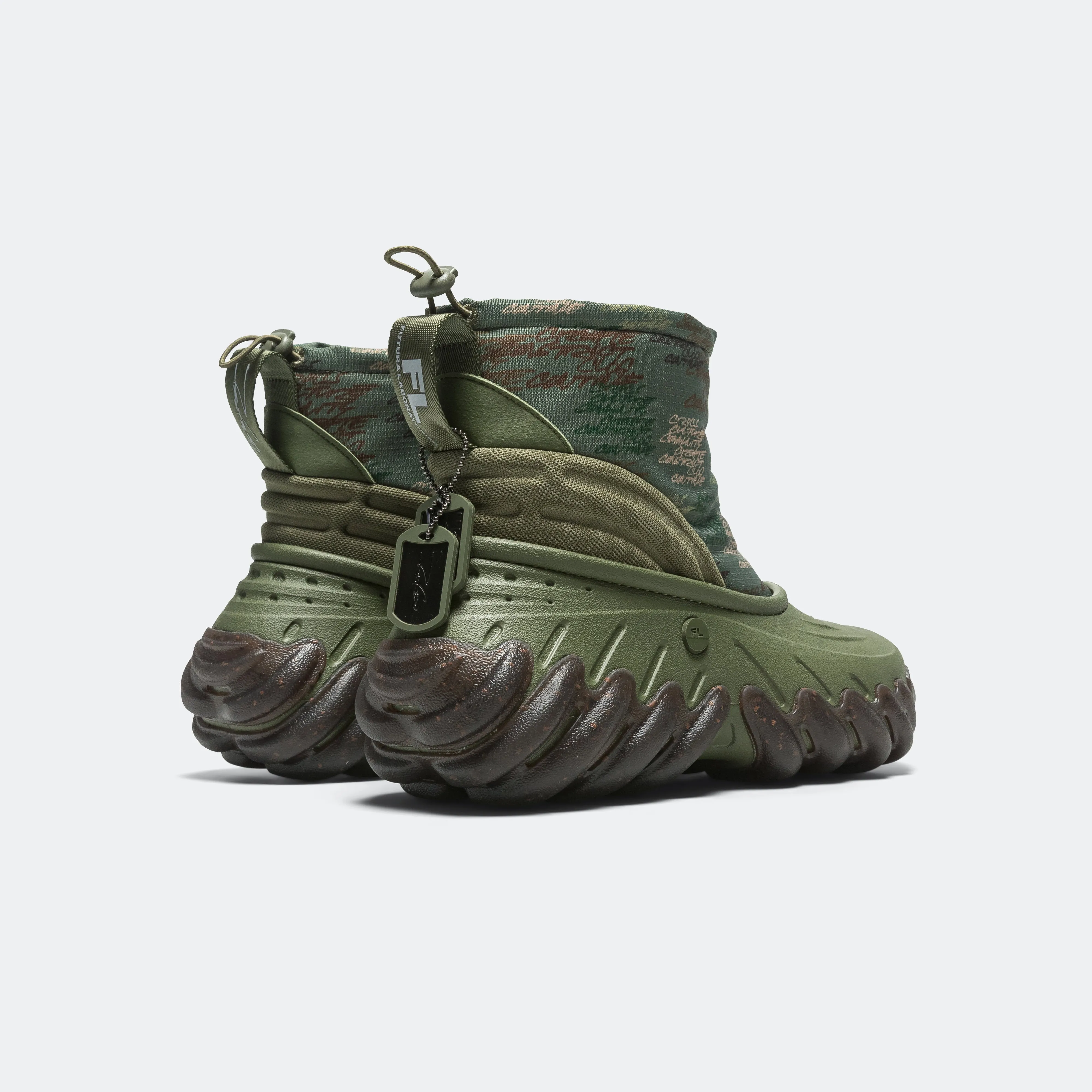 Handmade Craft Leather Material Echo Boot x Futura Laboratories - Army Green
